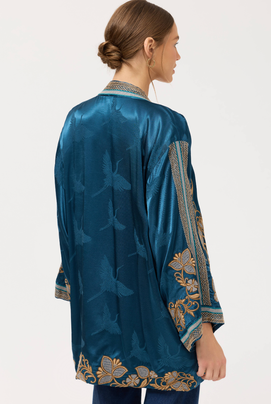 Romana Reversible Kimono - Majolica Blue by Johnny Was — view 5