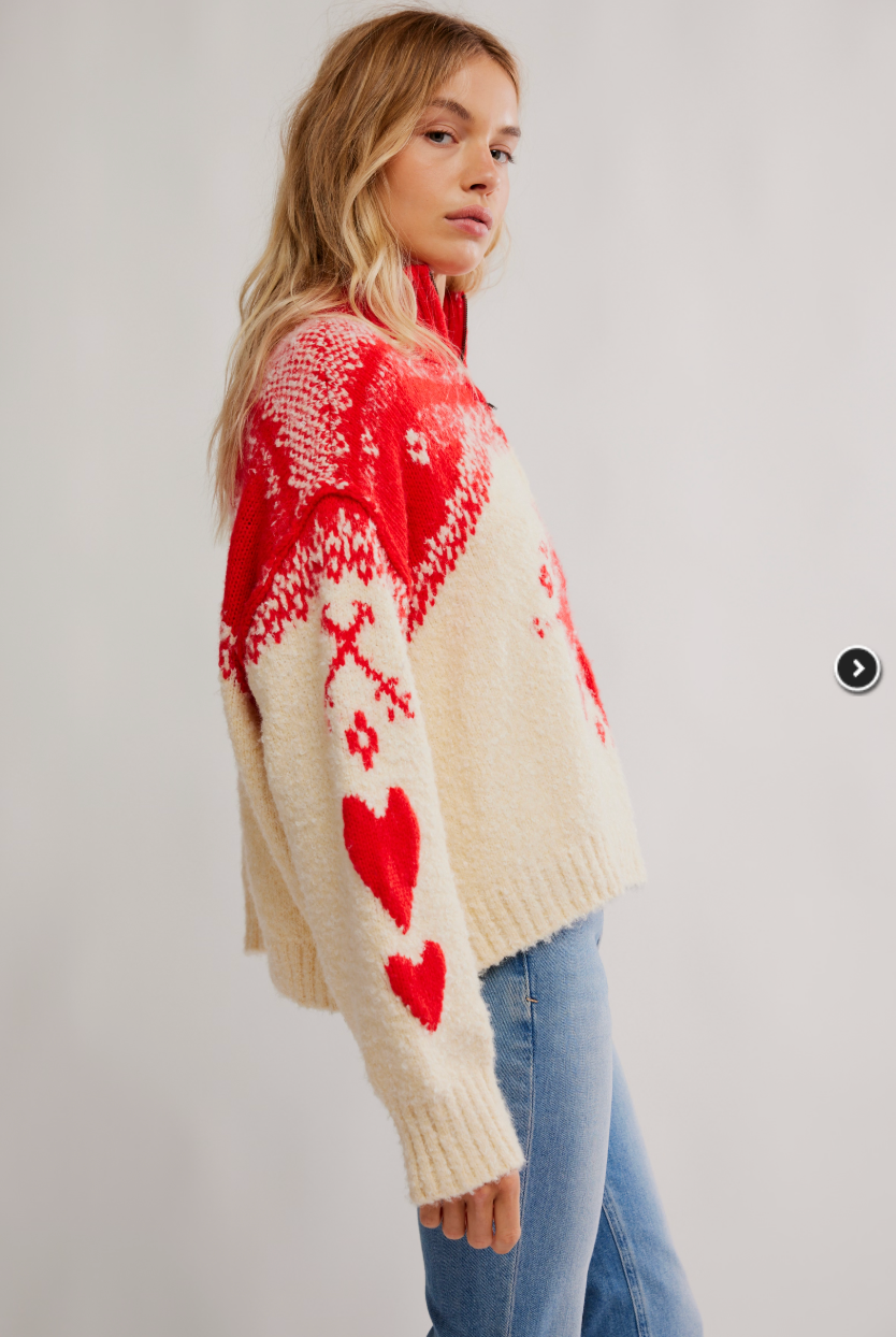 Mythical Knit Sweater - Vanilla Scarlett Combo by Free People — alternate view