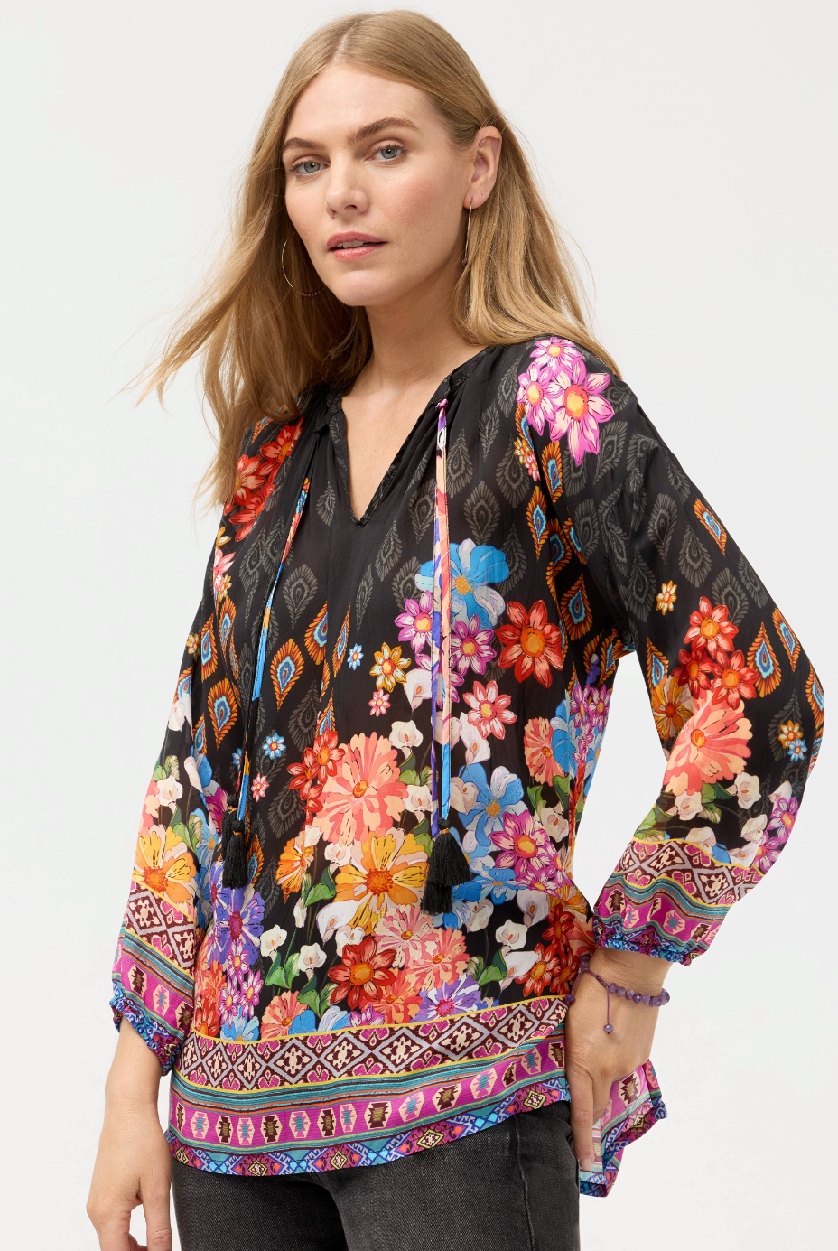 Margot Blouse - Gerbera Scarf by Johnny Was — alternate view