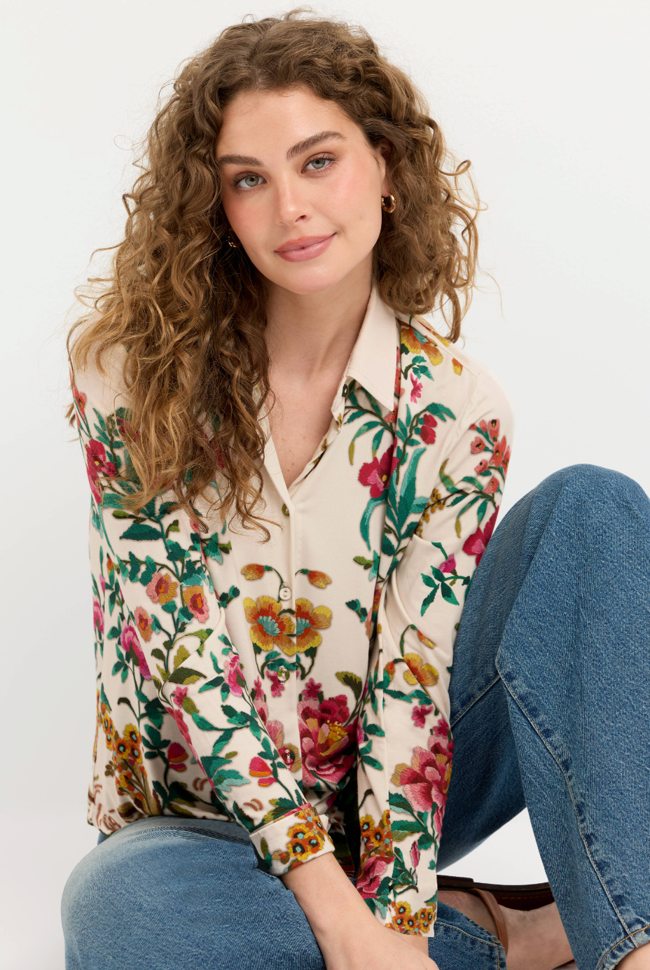 Janie Favorite Button Down Shirt - Miraze by Johnny Was — alternate view