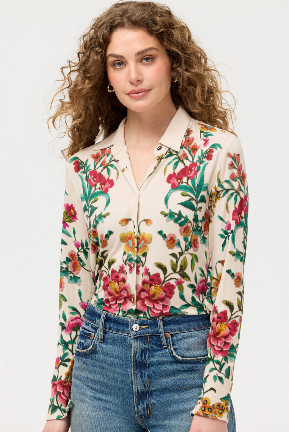 Janie Favorite Button Down Shirt - Miraze by Johnny Was | 25 South Boutiques