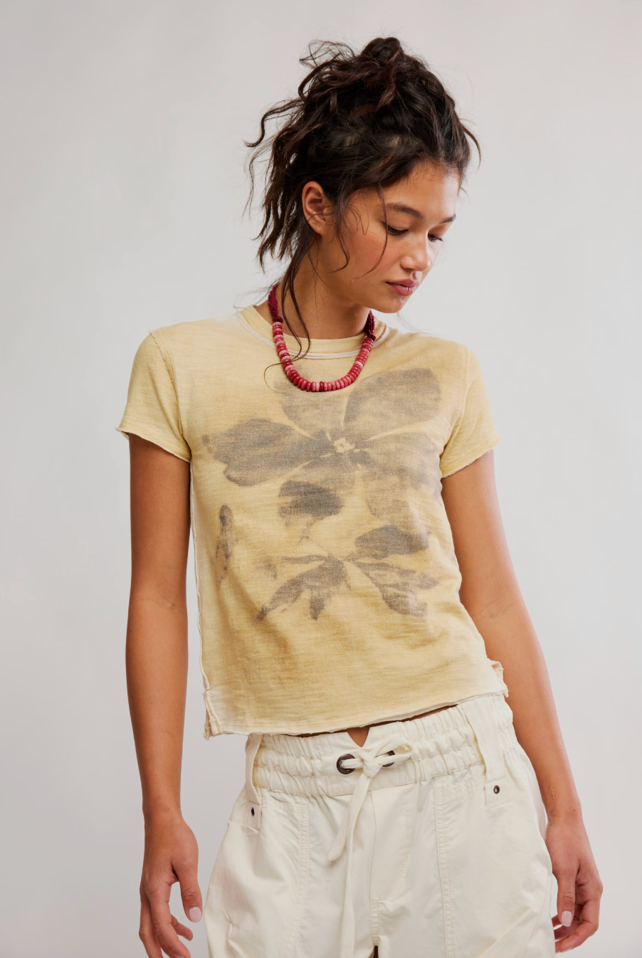 Wall Flower Tee - Washed Tea Combo by Free People | 25 South Boutiques
