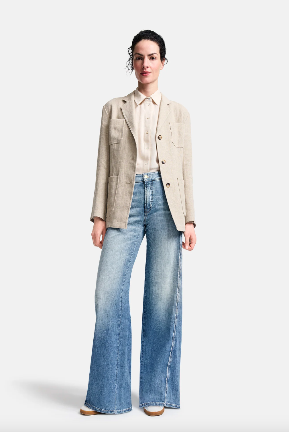 Palazzo Patch Jeans - Blue by Cambio — alternate view