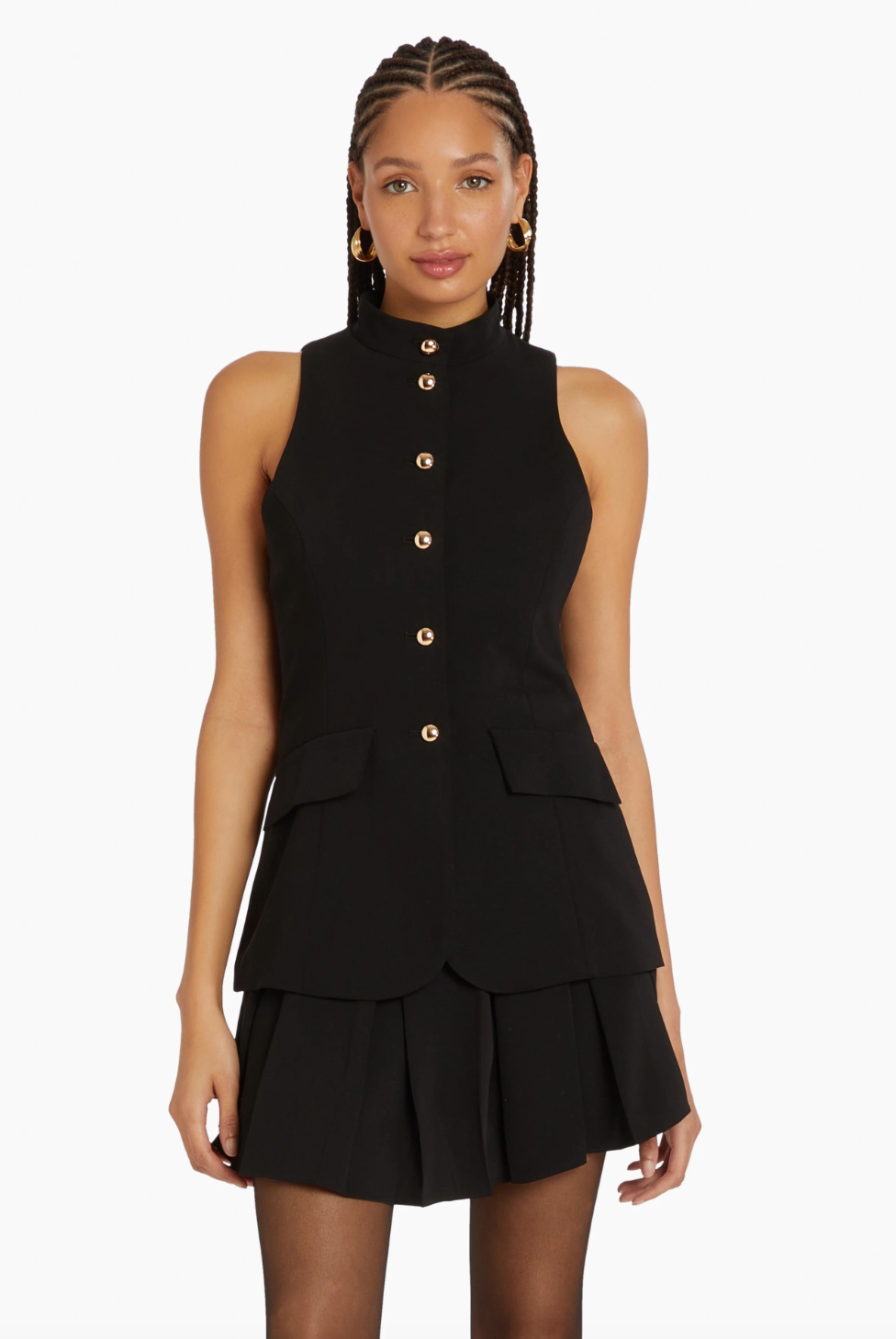 Evelyn Skort Romper - Black by Amanda Uprichard — alternate view