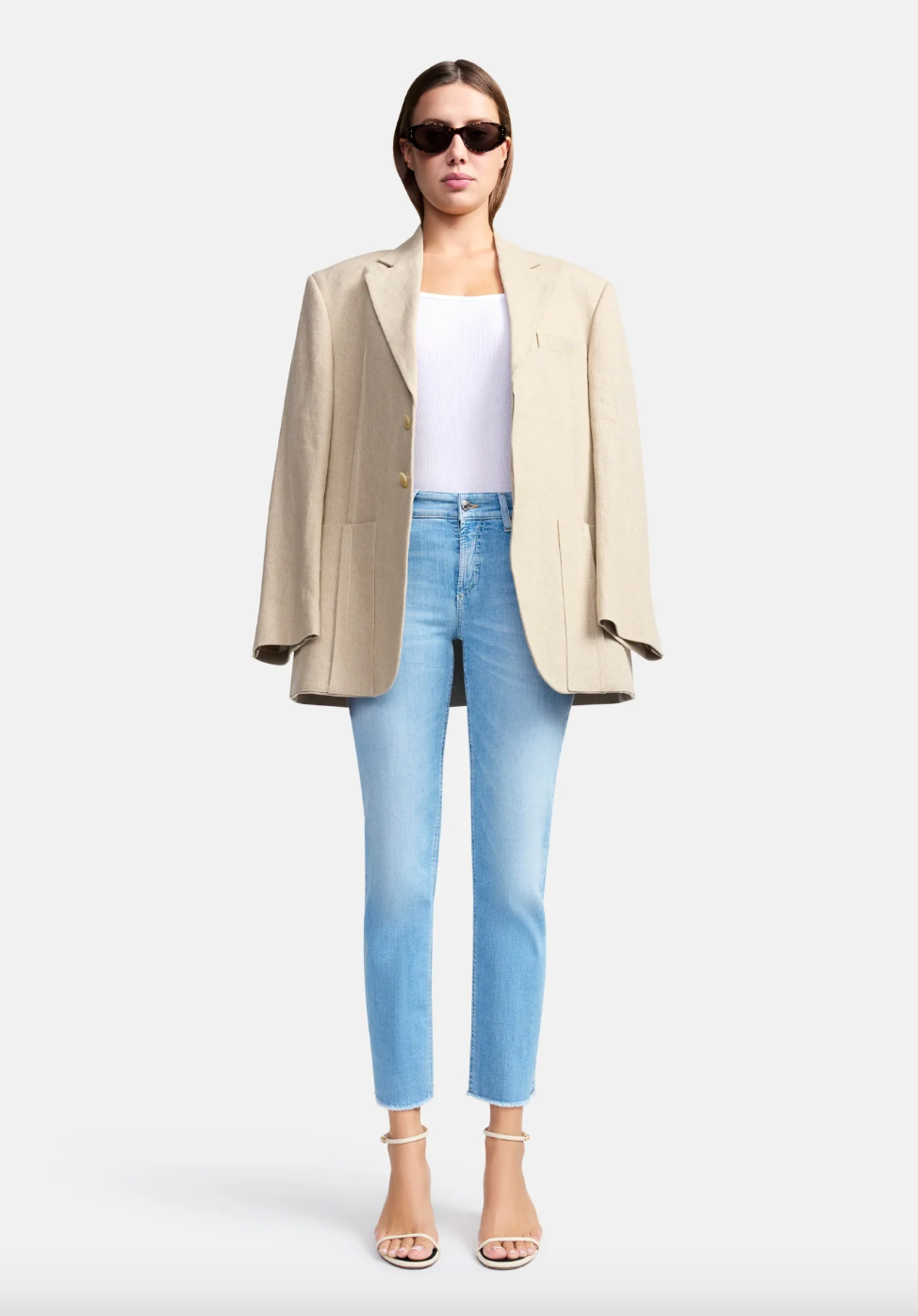 Piper Short Slim Fit Cropped Jean - Summer Bleach by Cambio — alternate view