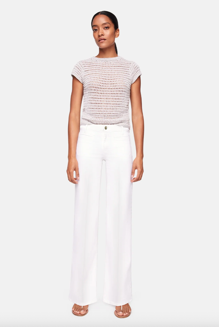 Tess Wide Leg Jeans - Pure White Stone by Cambio | 25 South Boutiques