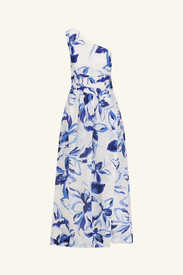 Willa Asymmetrical Gathered Maxi Dress - Bluebell Wallpaper by Shona Joy — view 5