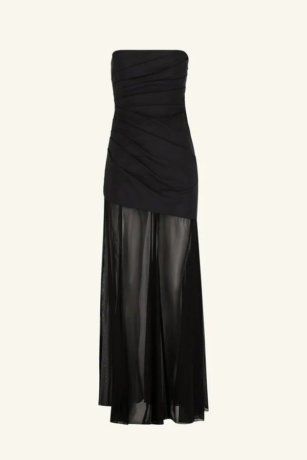 Blainey Strapless Draped Maxi Dress - Black by Shona Joy — view 6
