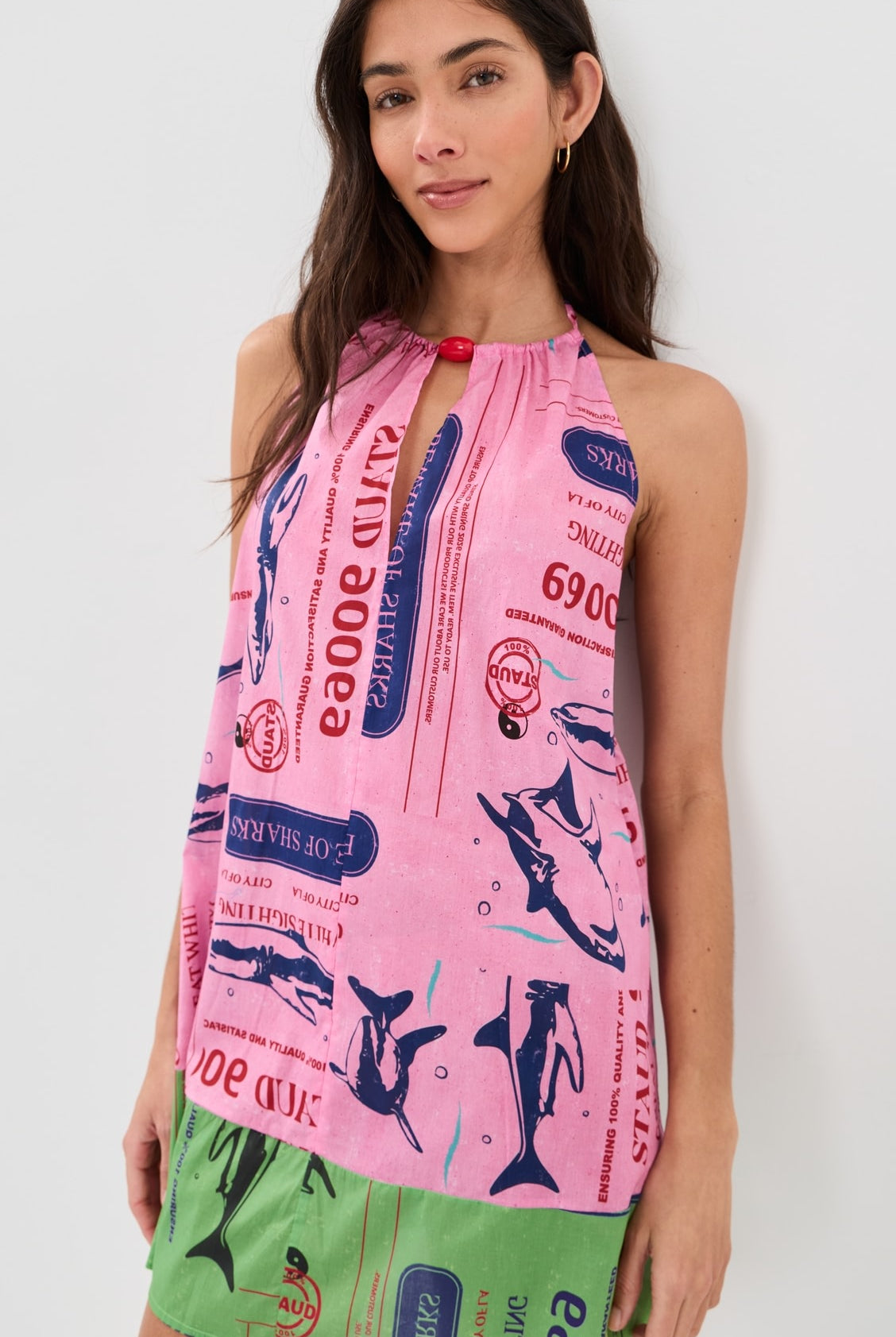 Dani Dress - Parcel Print Pink by STAUD — alternate view