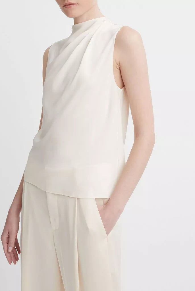 Stretch-Silk Draped Sleeveless Blouse - Chiffon by Vince | 25 South Boutiques