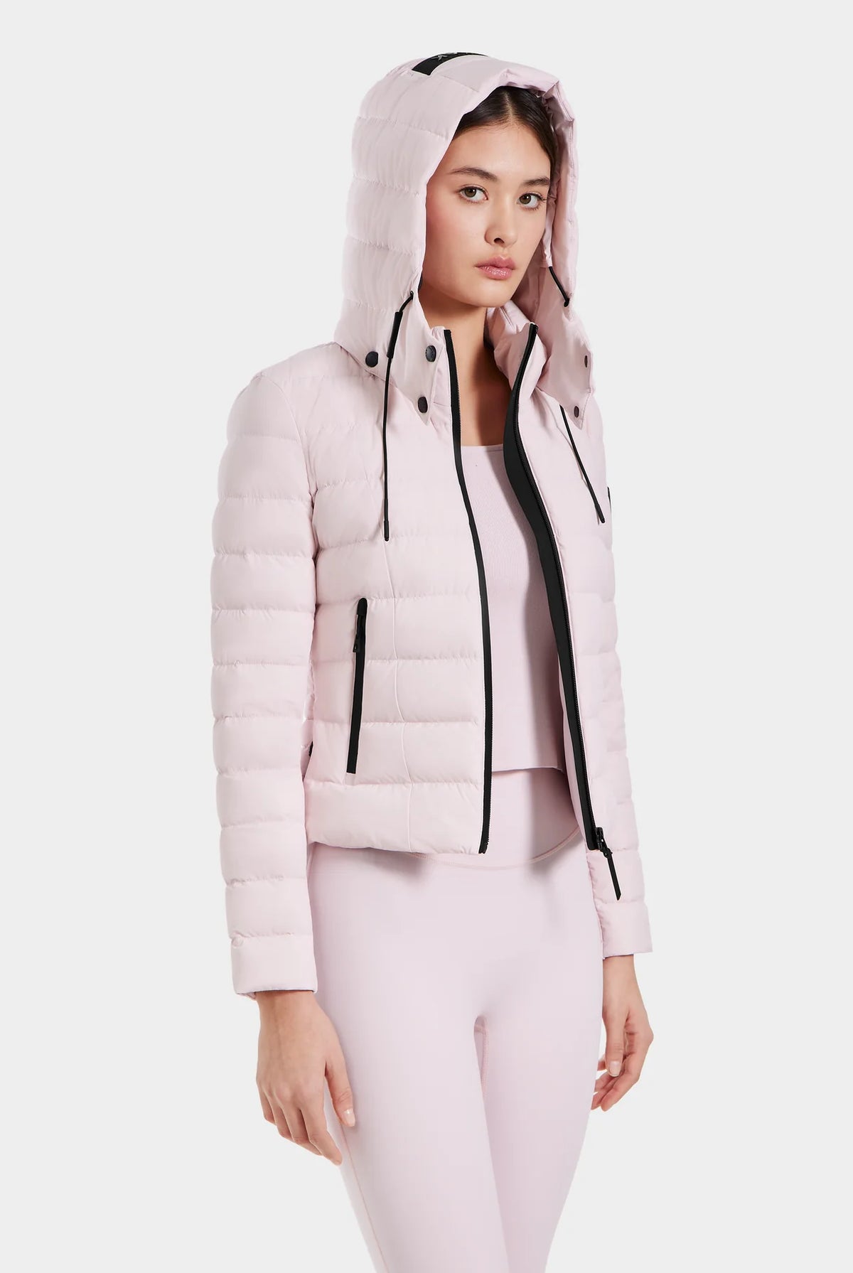 Melissa Removeable Hood Matte Lightweight Down Jacket - Pink by Rudsak — alternate view