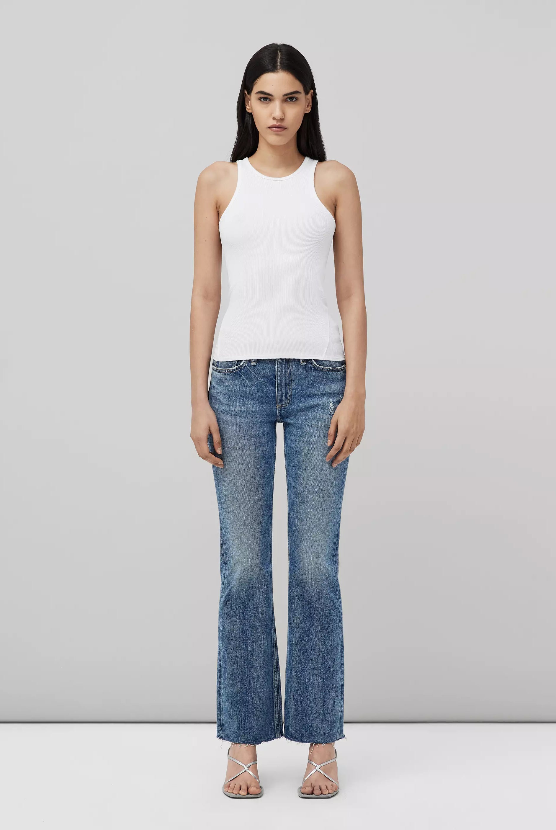 The Essential Rib Tank - White by Rag & Bone — view 4