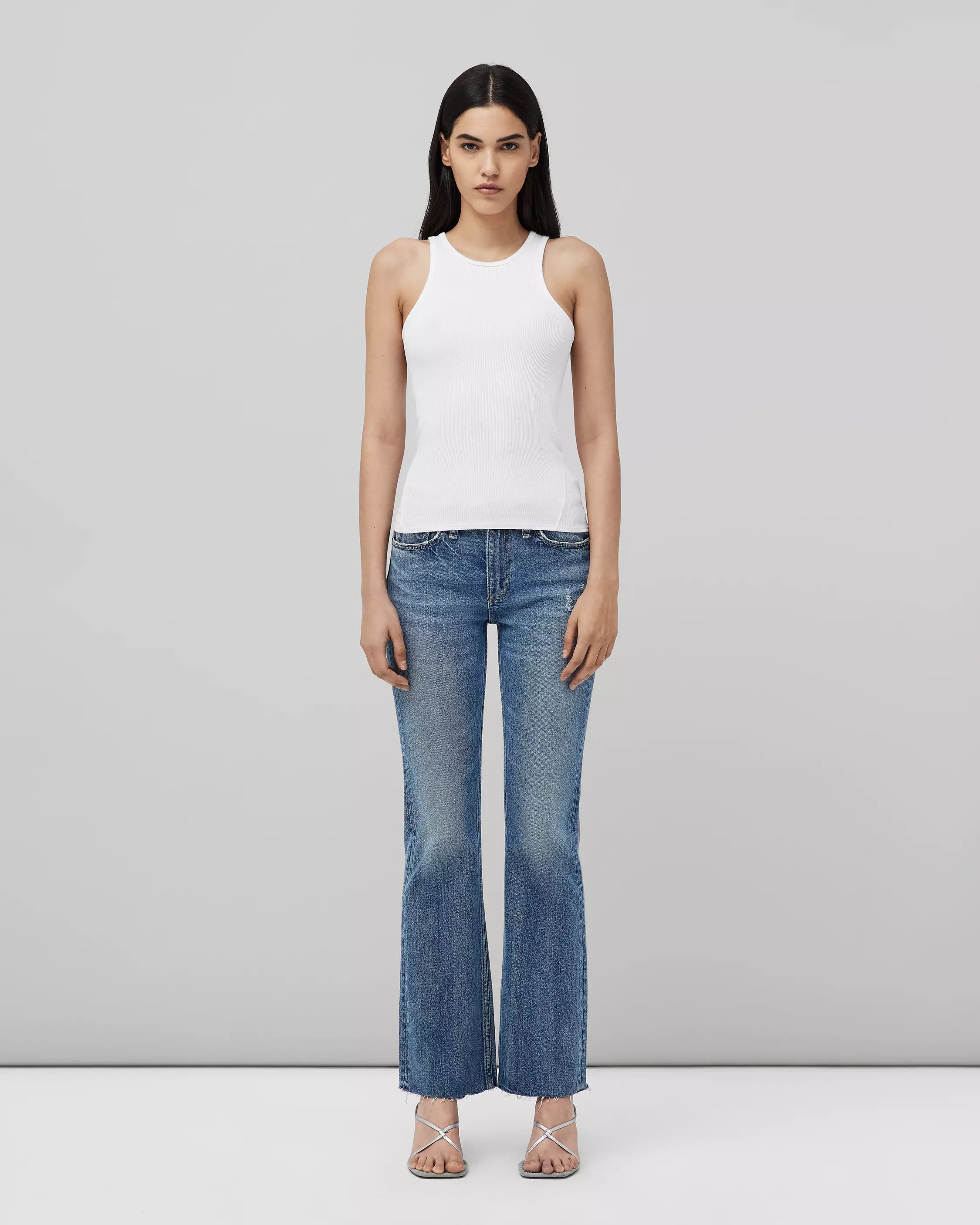 The Essential Rib Tank - White by Rag & Bone — view 4