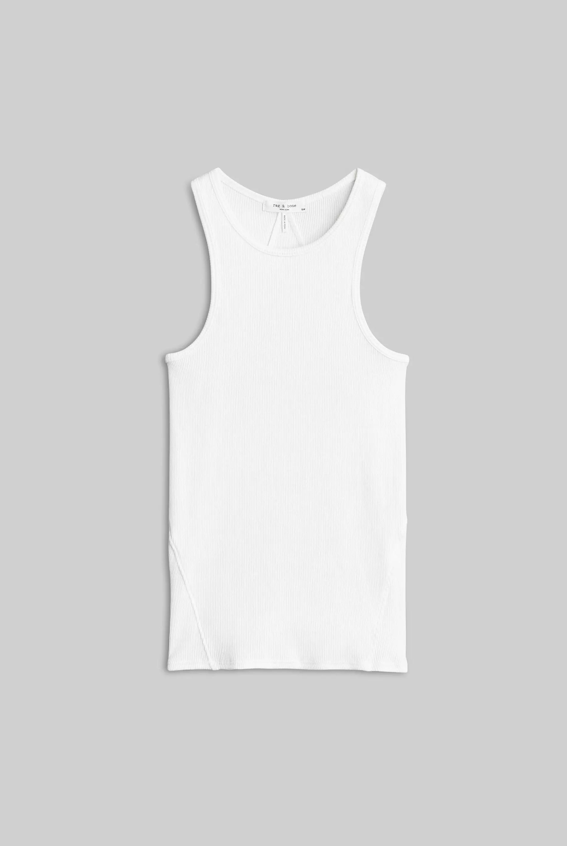 The Essential Rib Tank - White by Rag & Bone — view 7