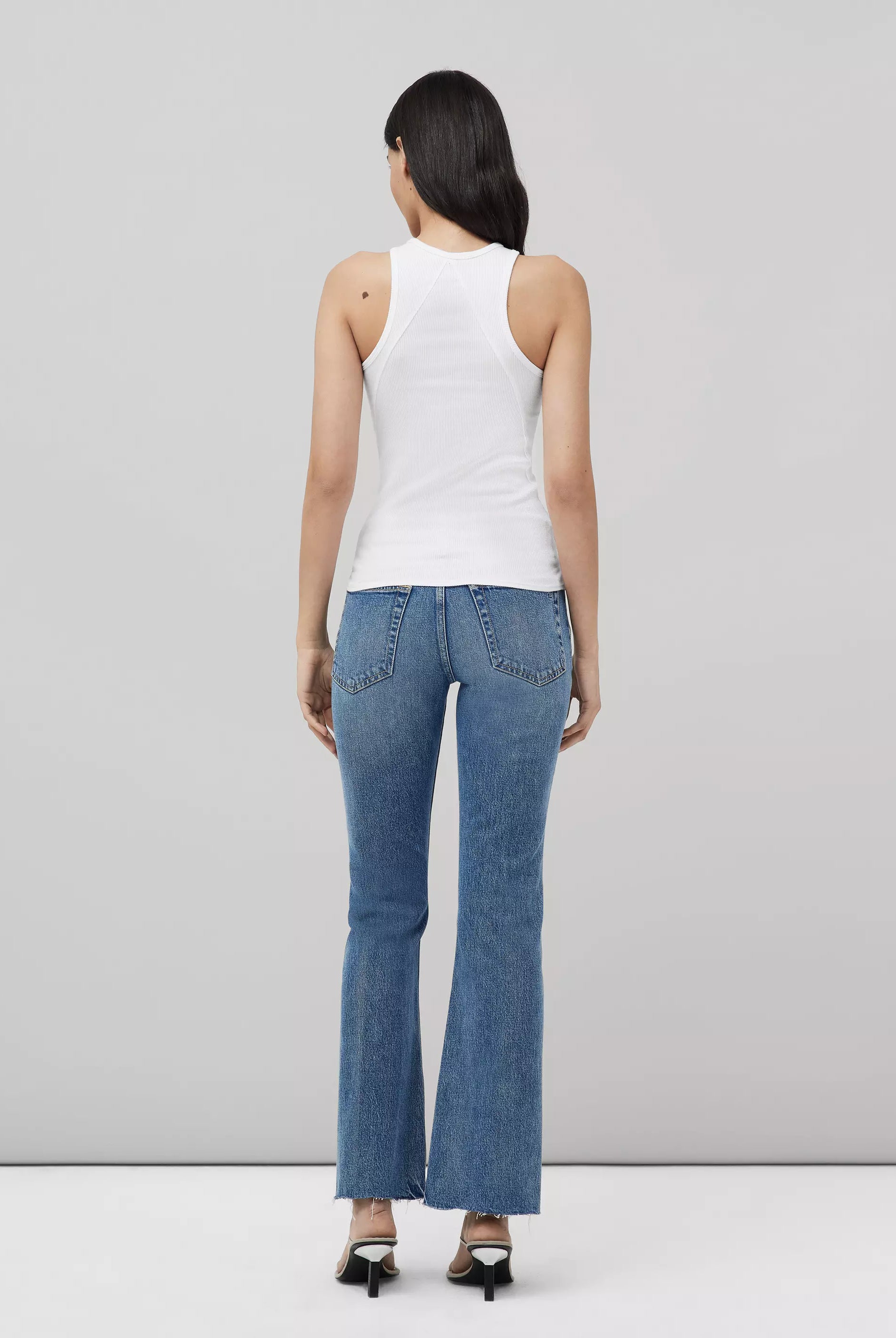 The Essential Rib Tank - White by Rag & Bone — view 6