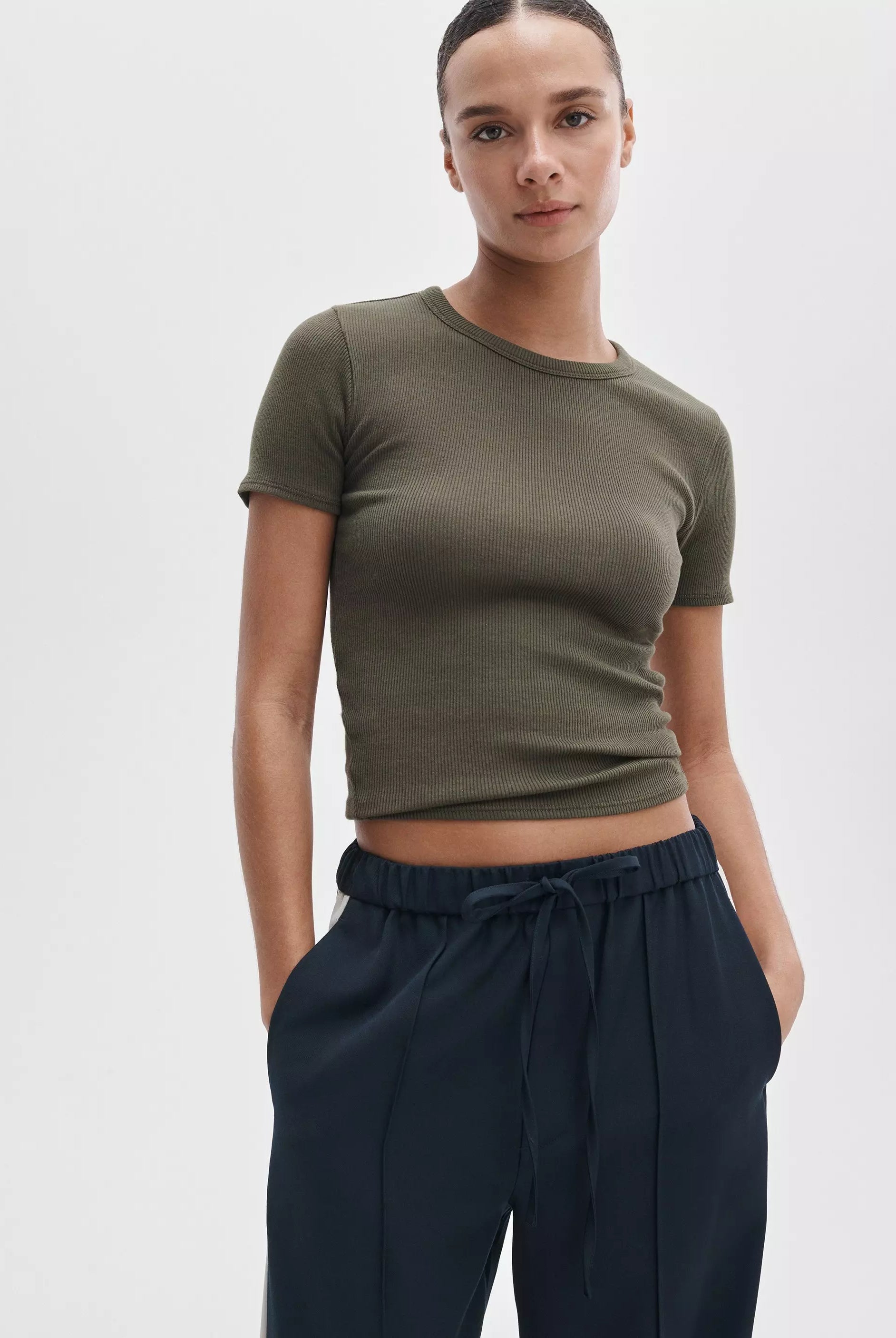 The Essential Ribbed Tee - Dark Olive by Rag & Bone | 25 South Boutiques