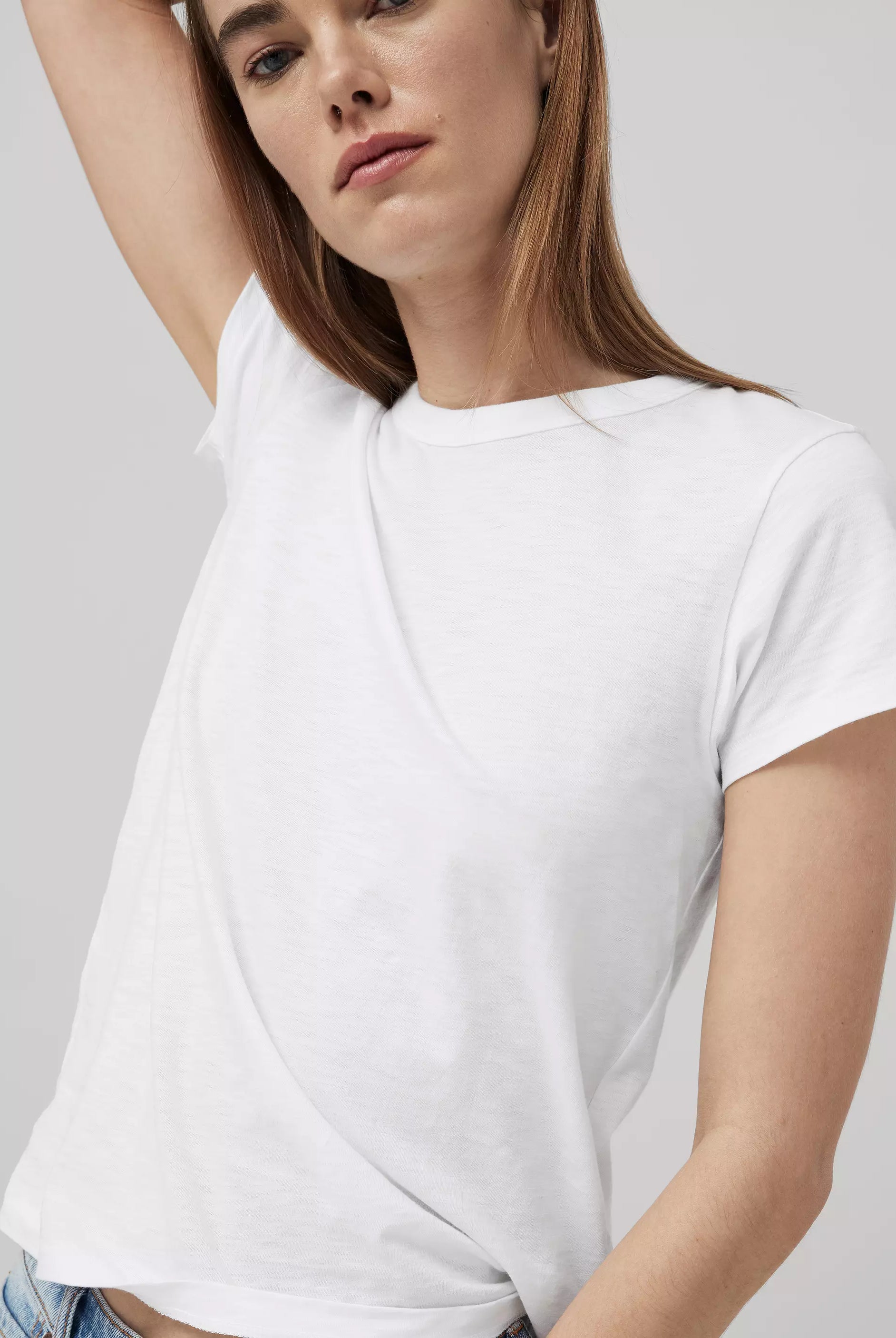 The Slub Short Sleeve Tee - White by Rag & Bone — view 3