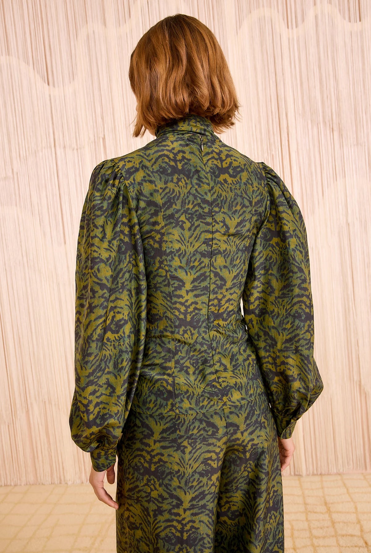 Giorgia Silk Neck Tie Blouse - Desert Jasper by Ulla Johnson — view 4