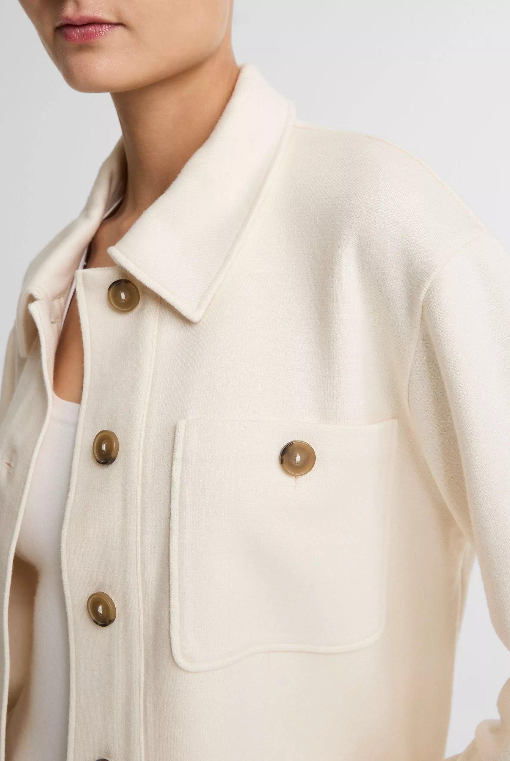 Ponte Knit Jacket - Off White by Vince — alternate view