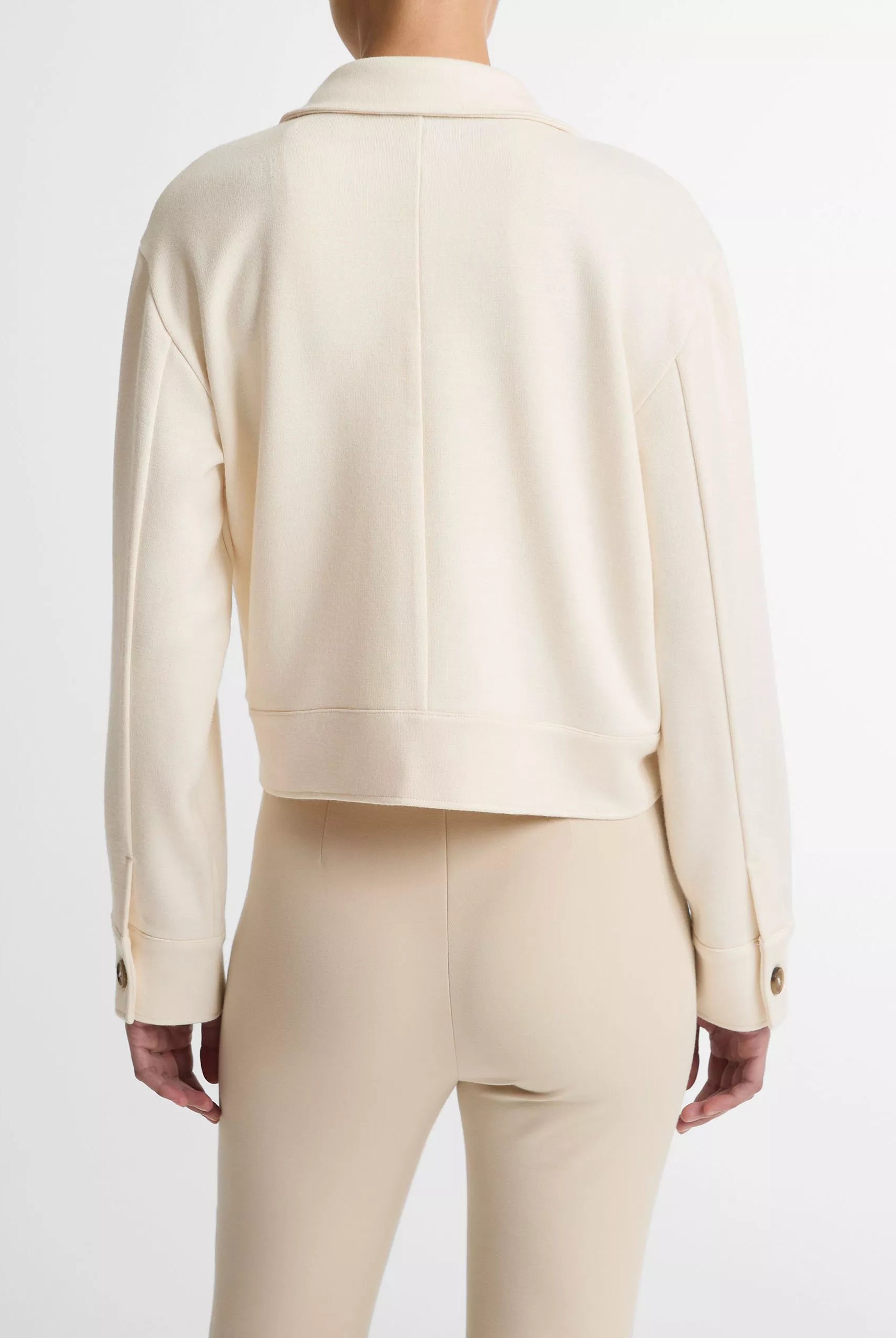 Ponte Knit Jacket - Off White by Vince — view 3