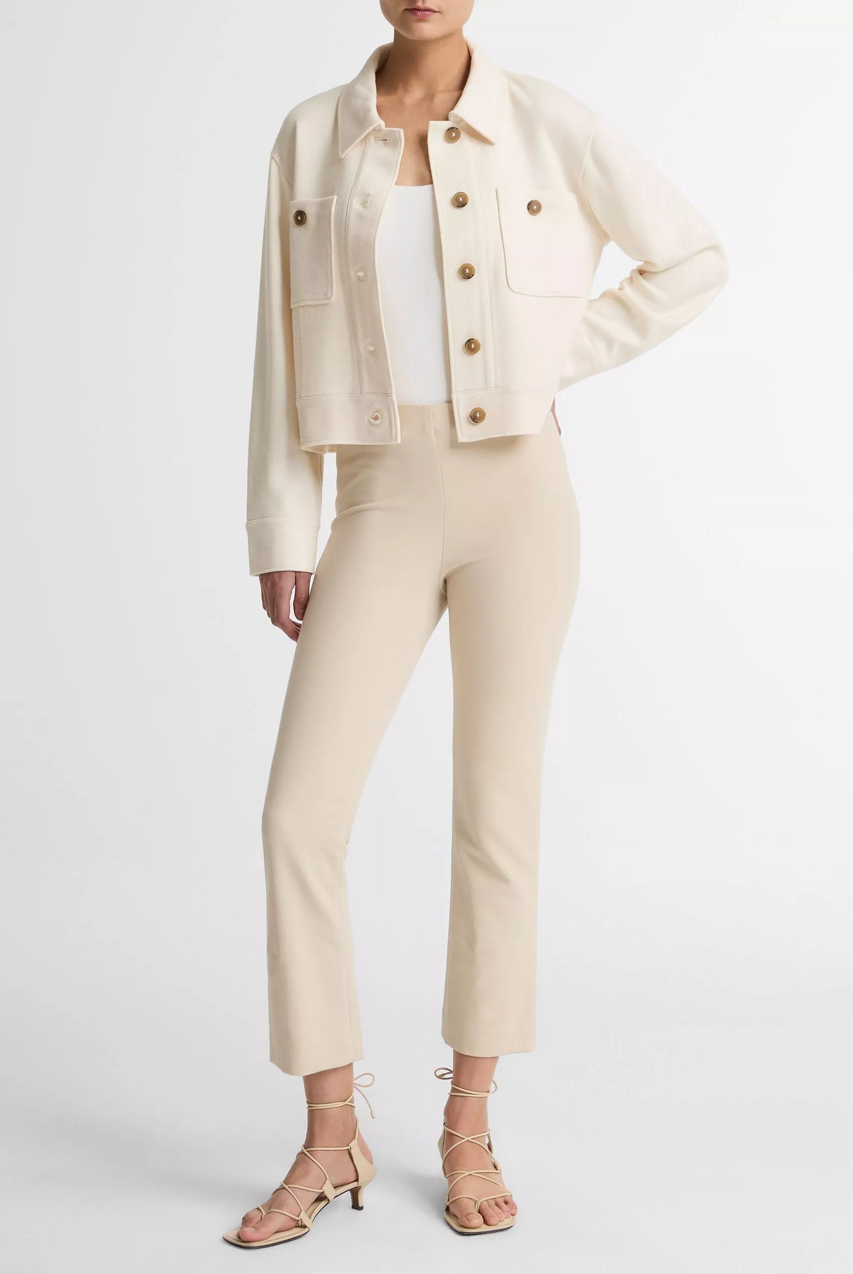 Ponte Knit Jacket - Off White by Vince — view 4