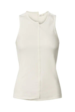 Hellin Jersey Rib Tank - Ecru by Rabens Saloner — view 4