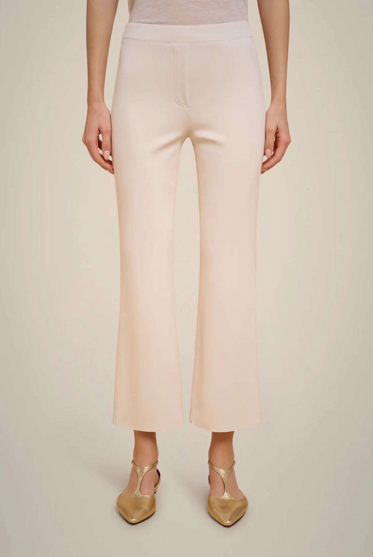 Ankle Flared Trousers - Almond by Liviana Conti — alternate view