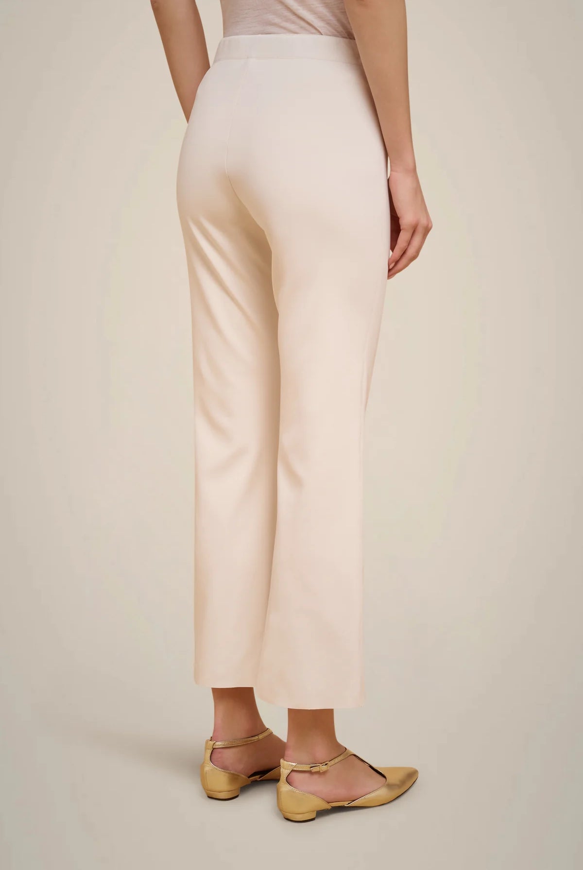 Ankle Flared Trousers - Almond by Liviana Conti — view 3