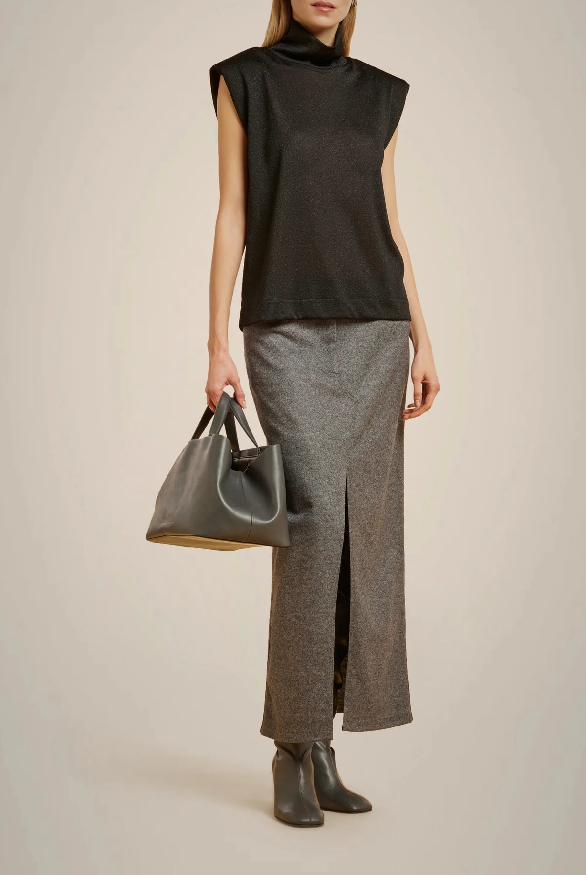 Lurex Jersey Top - Nero by Liviana Conti — view 4