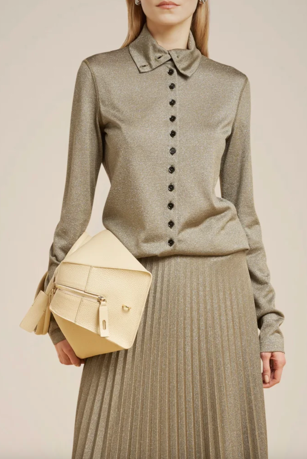 Lurex Jersey Shirt - Verde Green Pepper by Liviana Conti | 25 South Boutiques