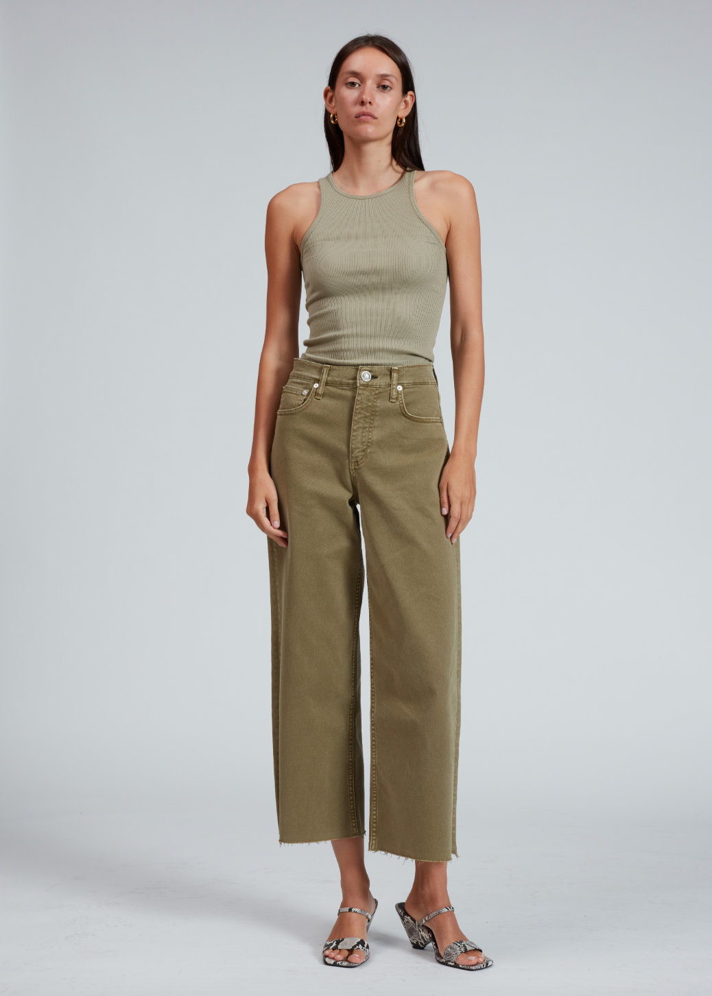 The Essential Rib Tank - Sage by Rag & Bone — view 3