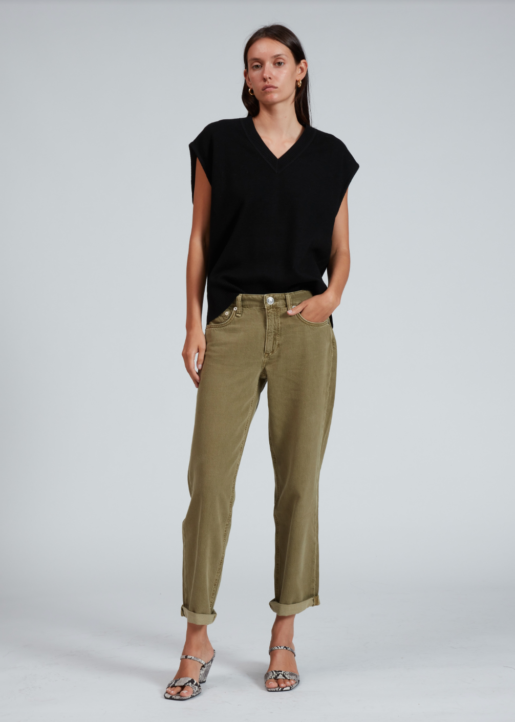 Featherweight Dre Low Rise Baggy - Sage by Rag & Bone | 25 South Boutiques