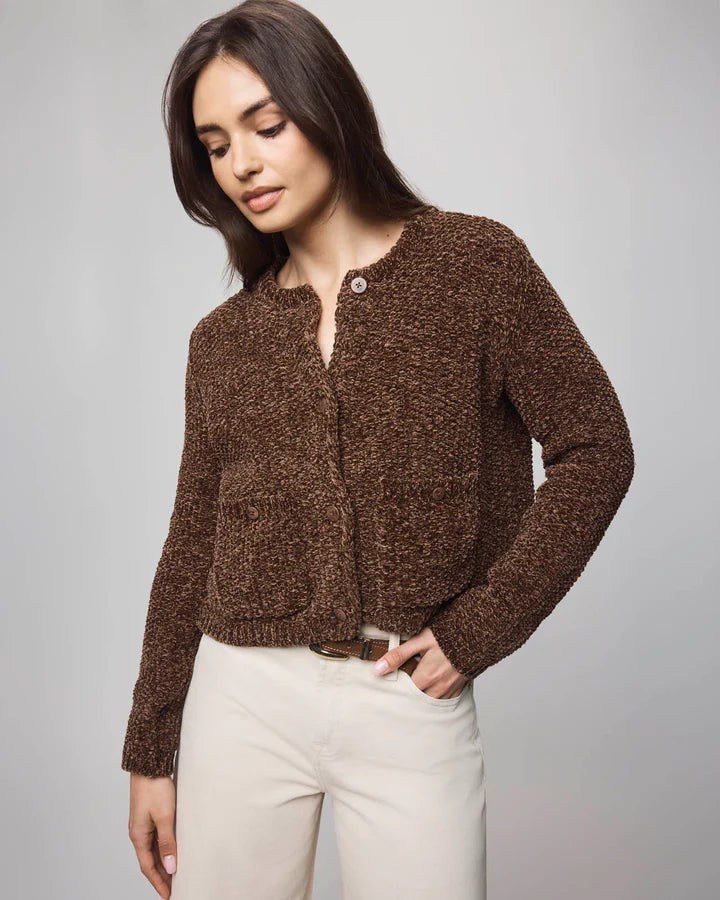 Andrea Chenille Crop Cardigan - Cedar Brown by Splendid | 25 South Boutiques