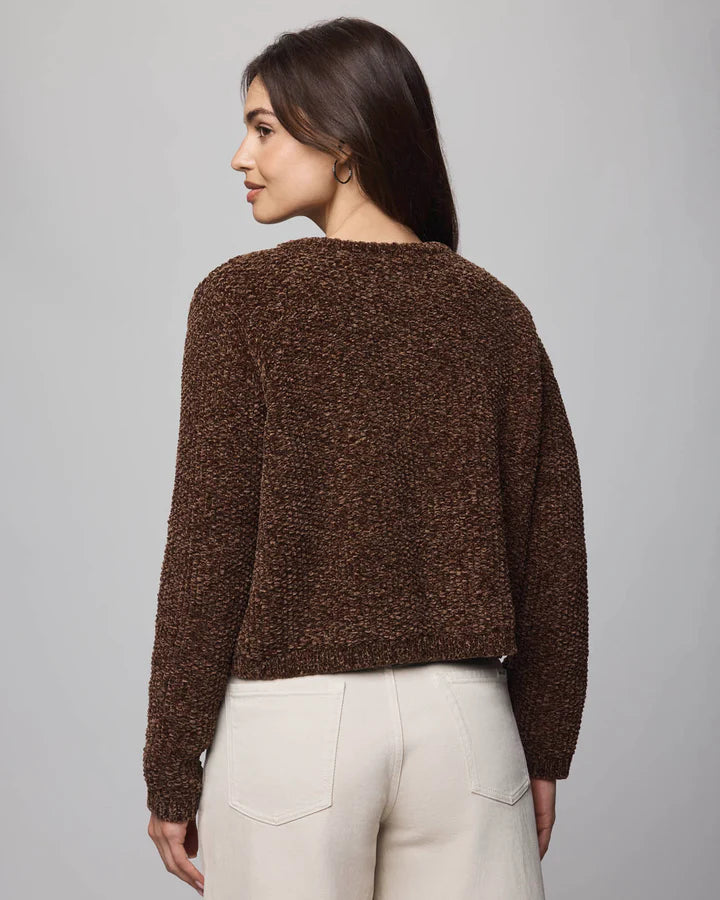 Andrea Chenille Crop Cardigan - Cedar Brown by Splendid — view 5