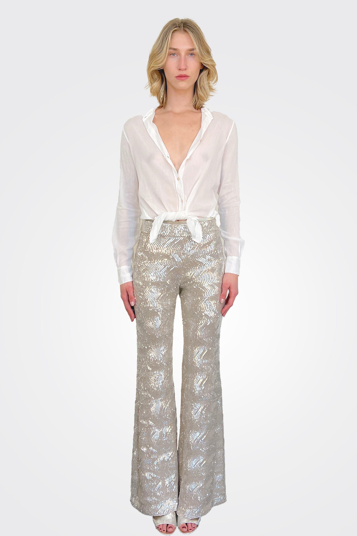Mandarin Collar Shirt - Bianco by Forte Forte — view 4
