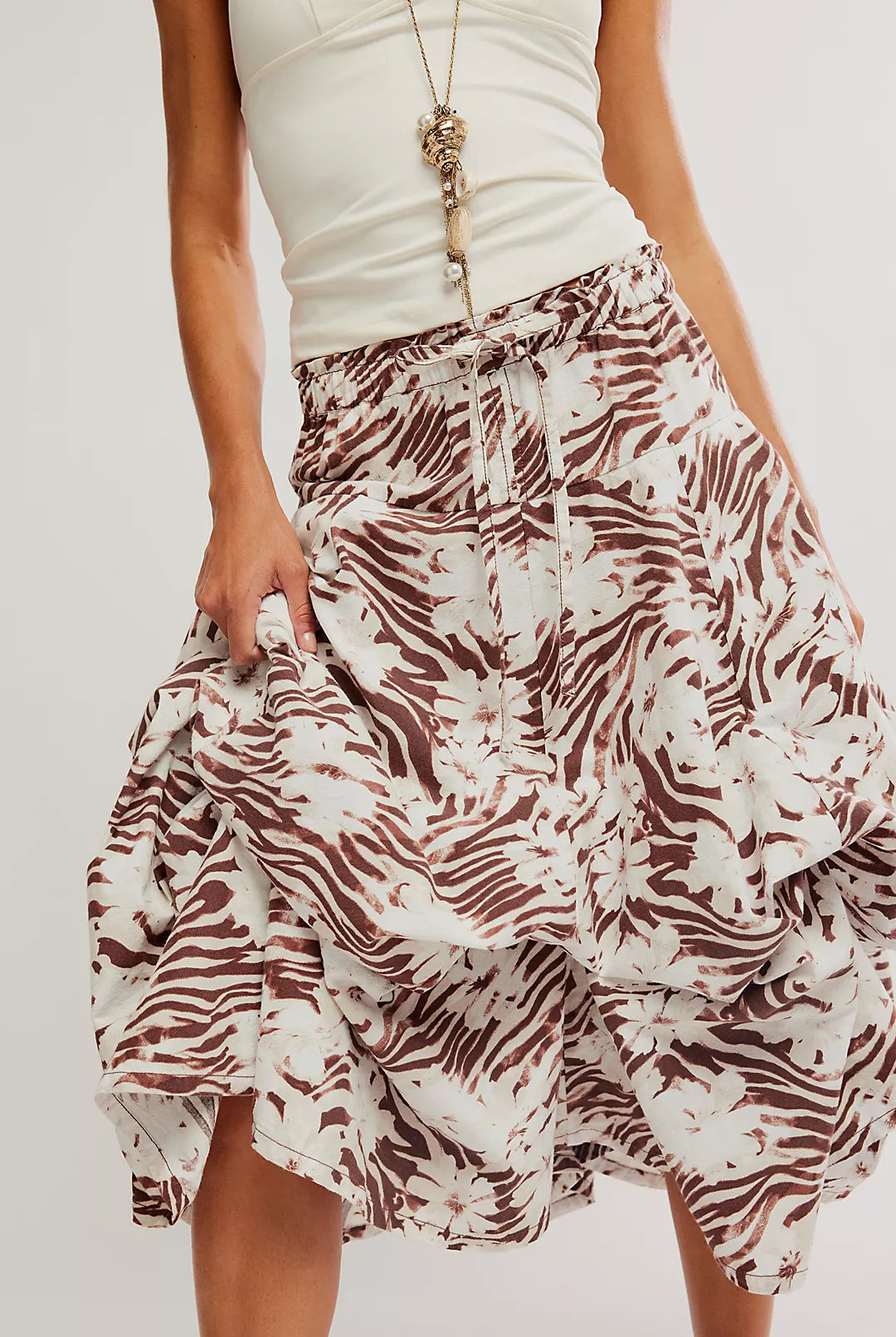 Zephyr Bustle Convertible Skirt - Chocolate Combo by Free People — alternate view