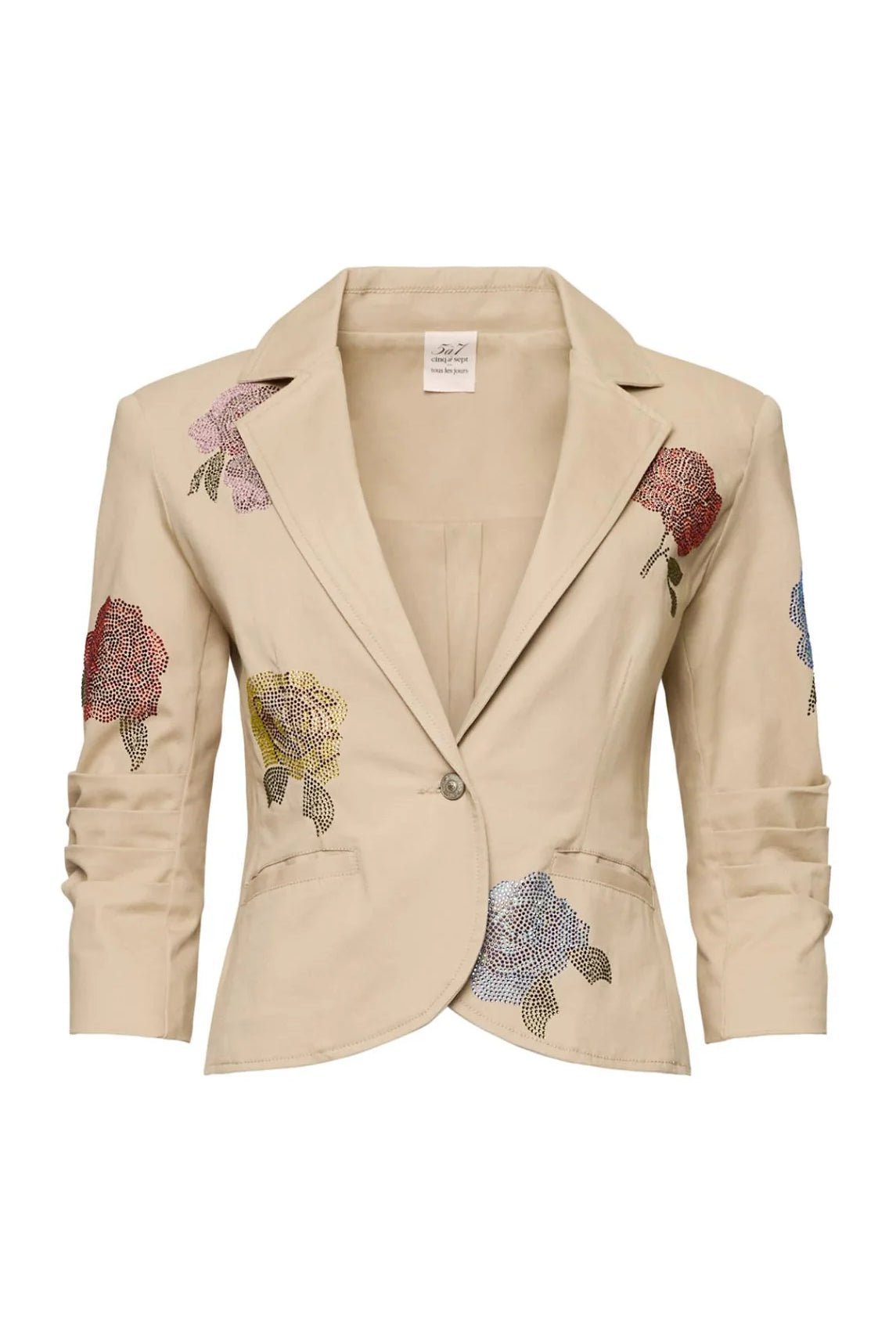 Heatset Roses Le Petit Khloe Blazer - Khaki Multi by Cinq A Sept — view 5