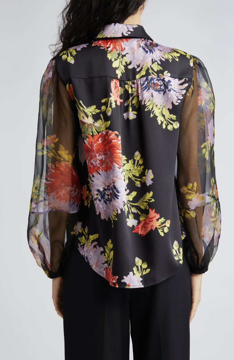 Lorna Floral Print Blouse - Black Multi by Cinq A Sept — alternate view