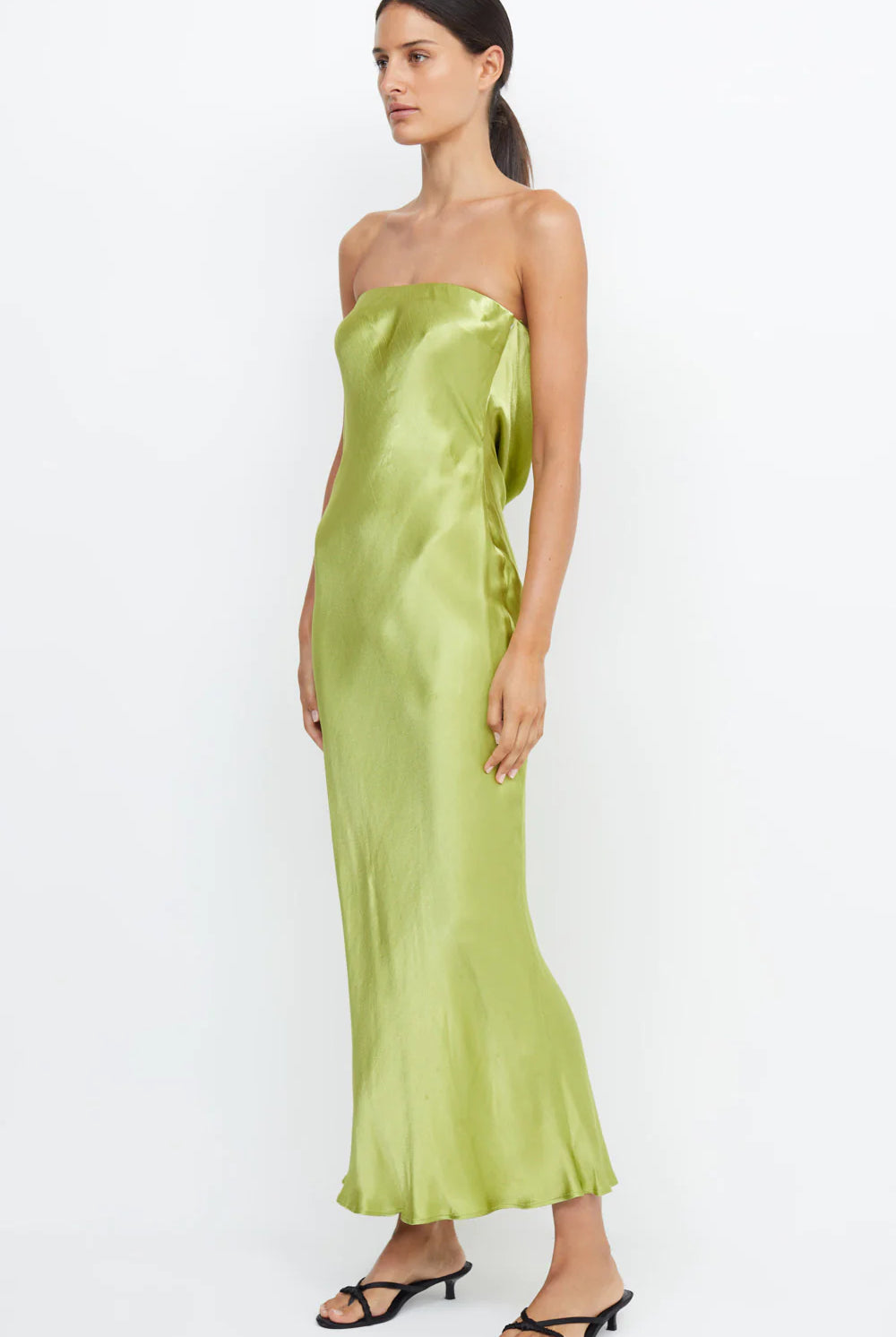 Moon Dance Strapless Dress - Chartreuse Green by Bec & Bridge — view 3