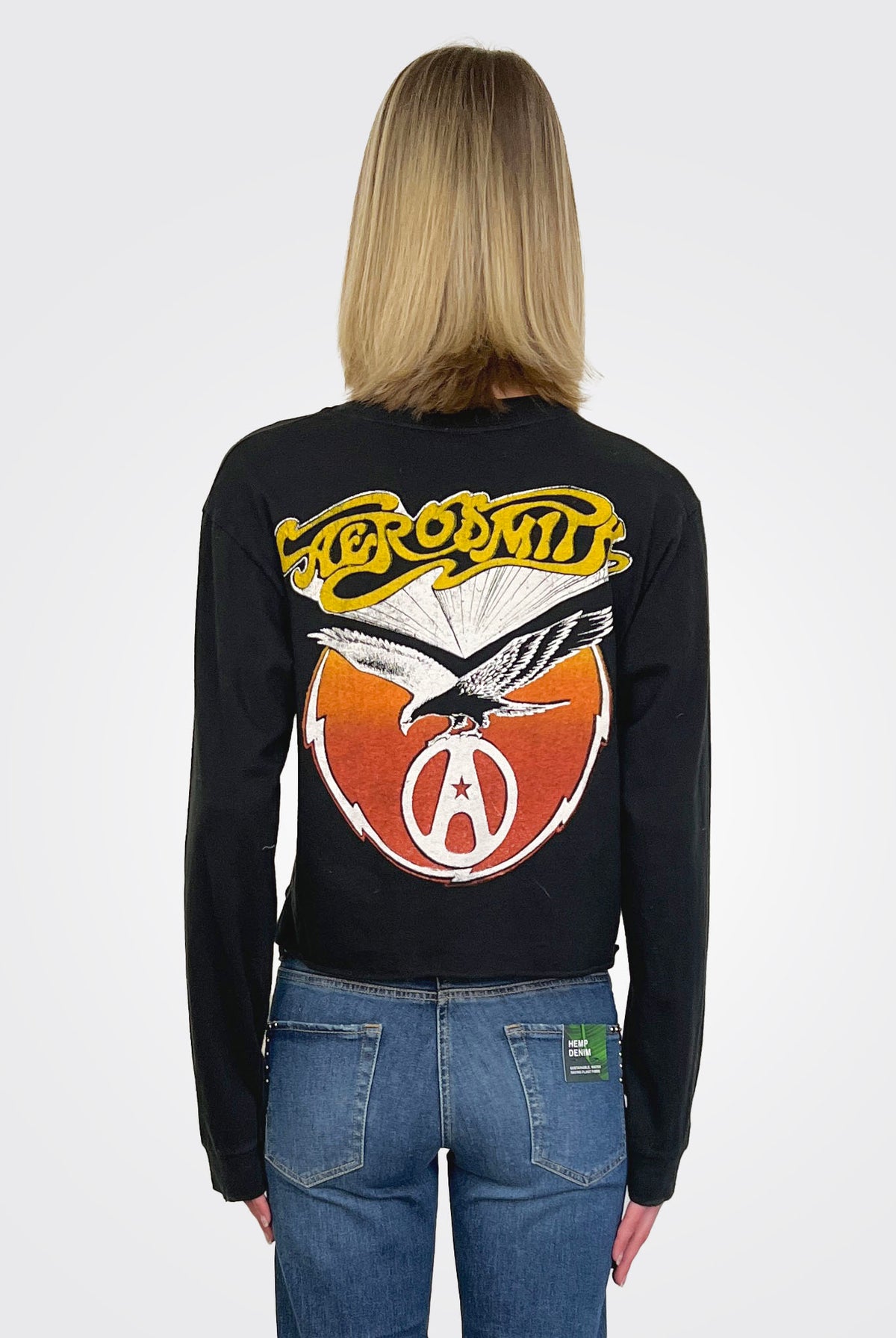 Aerosmith Crop Long Sleeve - Coal by MADEWORN — alternate view