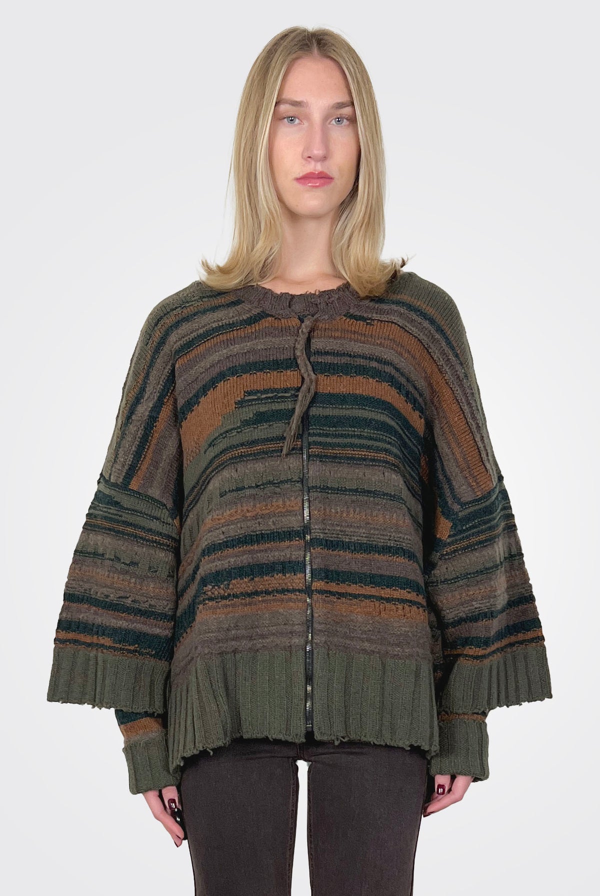 Boxy Maxi Knitted Cardigan - Autumn by Serie Numerica — alternate view