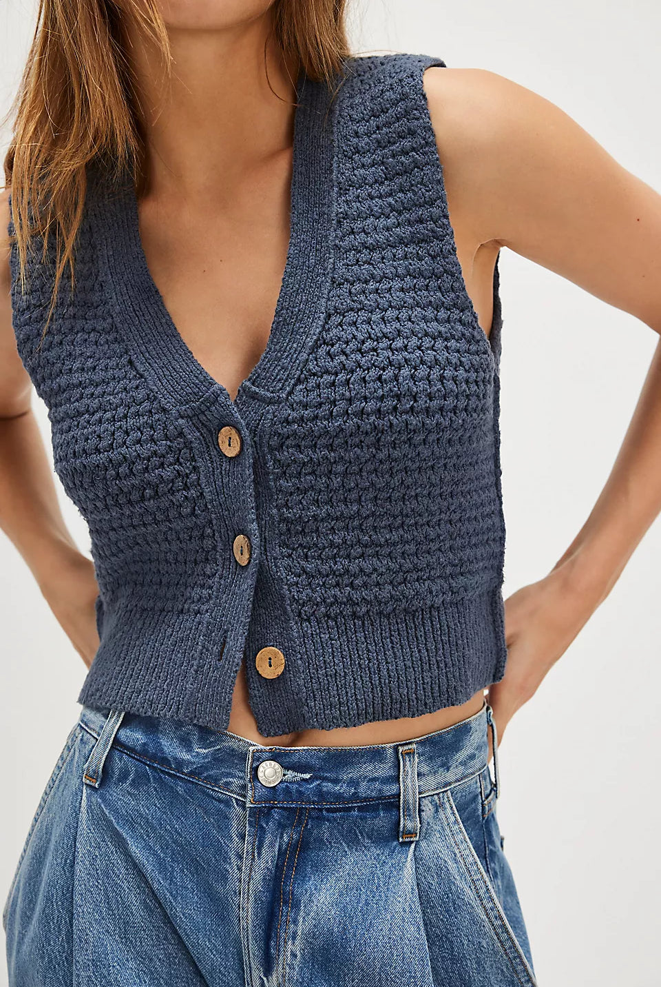Ava Vest - Vintage Indigo by Free People | 25 South Boutiques