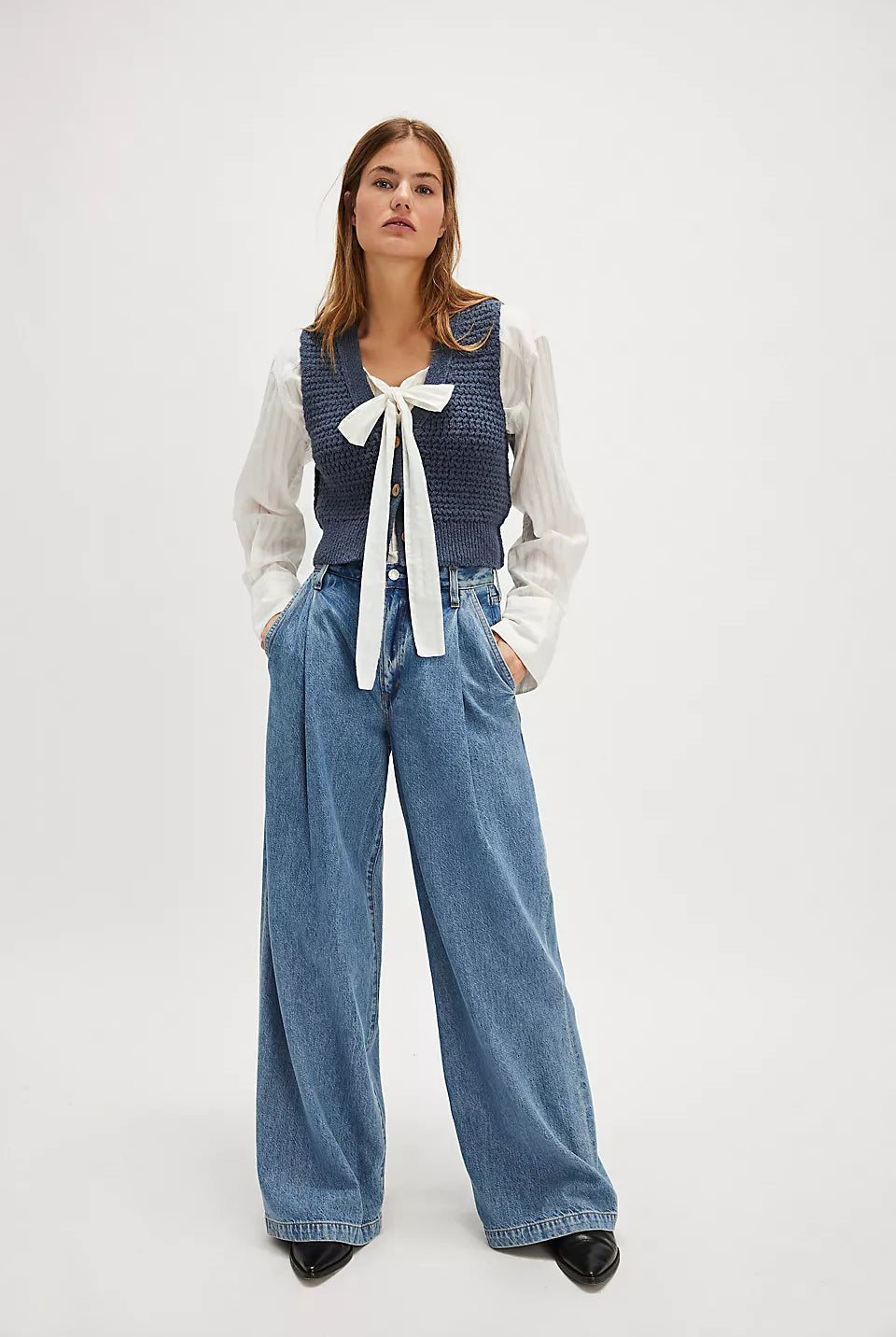 Ava Vest - Vintage Indigo by Free People — view 4