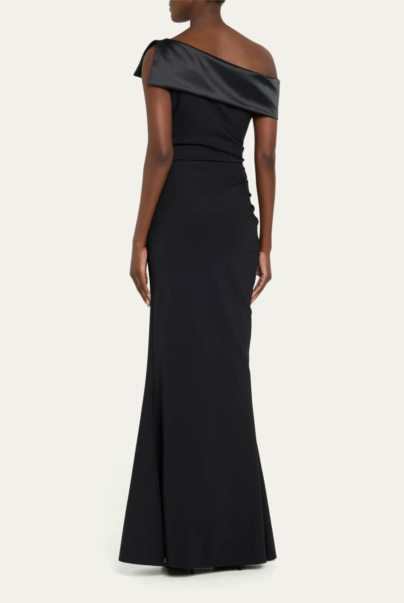 Koppany Ruched One-Shoulder Jersey Trumpet Gown - Black by Chiara Boni — alternate view