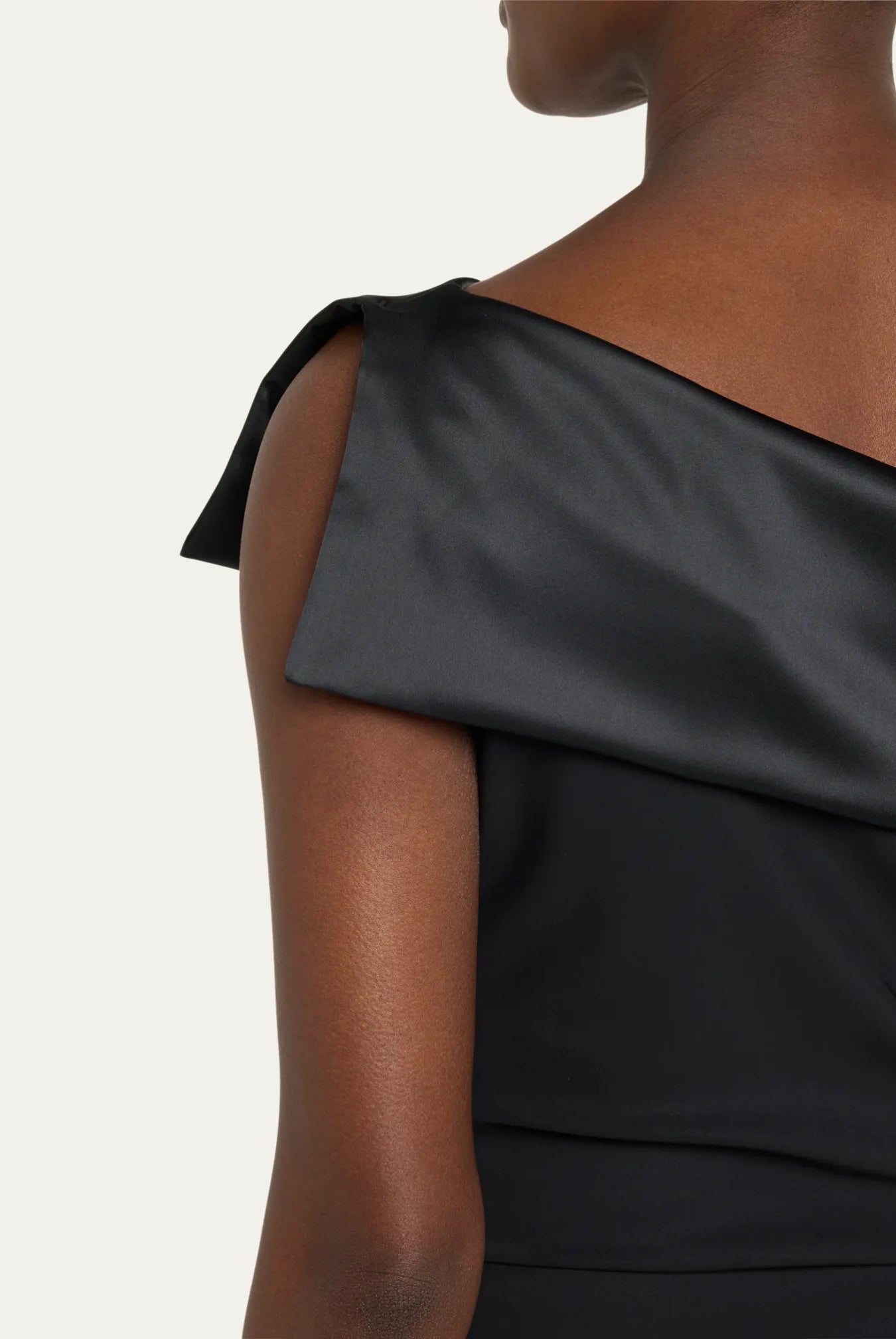 Koppany Ruched One-Shoulder Jersey Trumpet Gown - Black by Chiara Boni — view 3