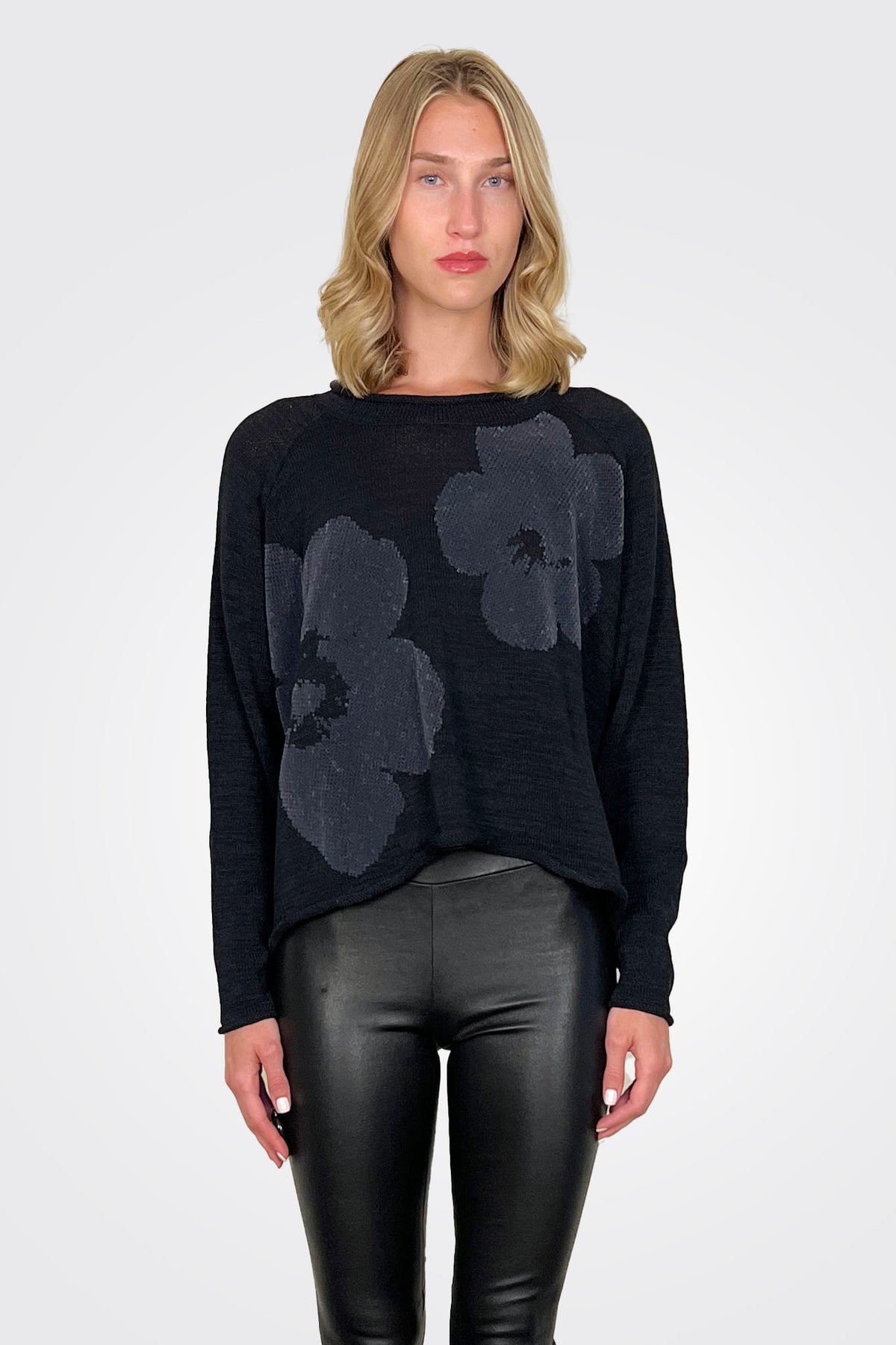 Flower Pullover - Black Grey Flock by Rundholz | 25 South Boutiques