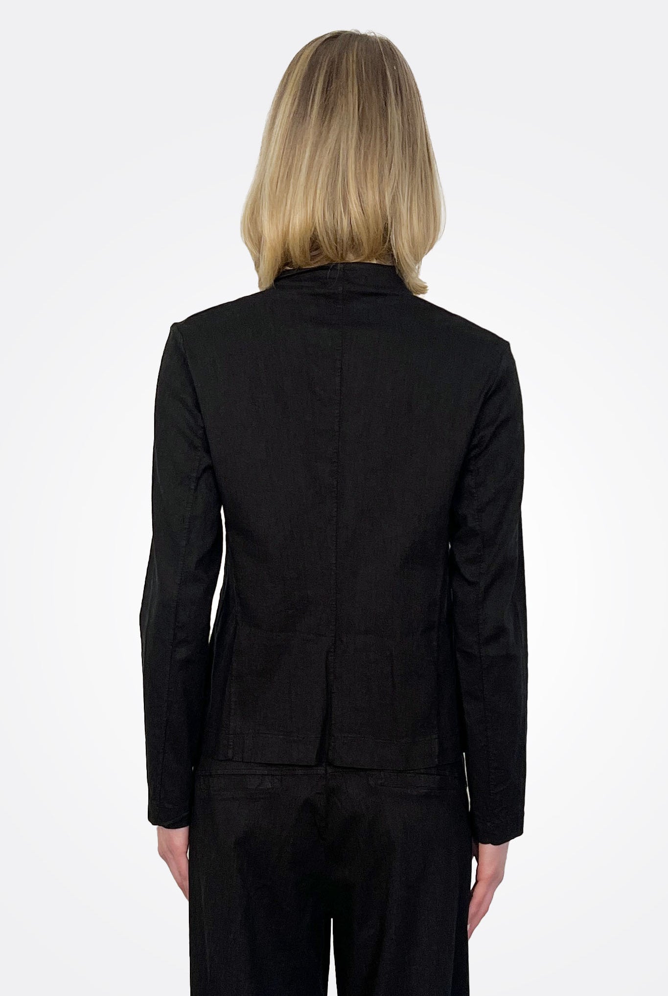 Slim Fit Mandarin Collar Jacket - Black by Transit Par-Such — alternate view