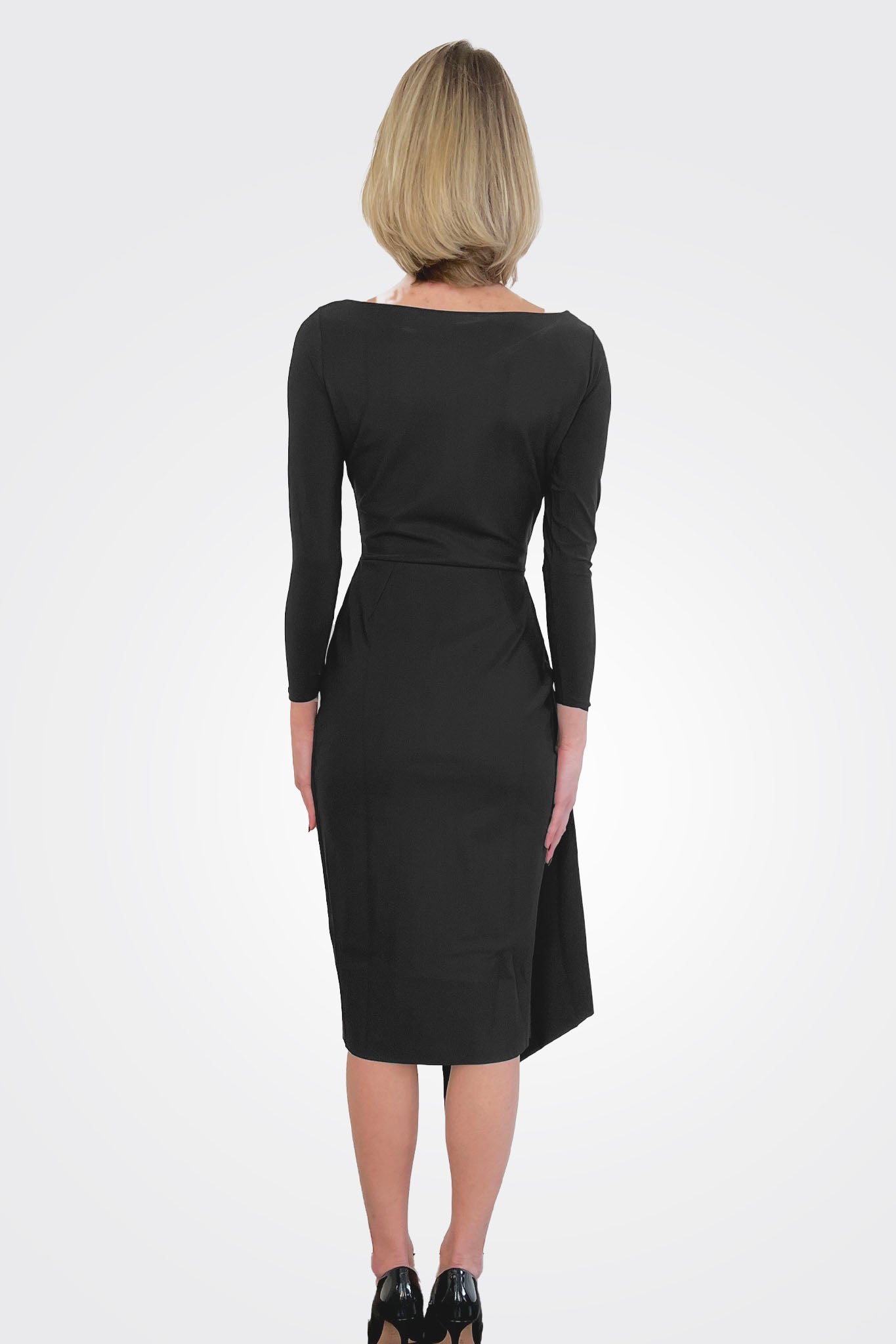 Ellia Draped Sheath Dress - Black by Chiara Boni — alternate view