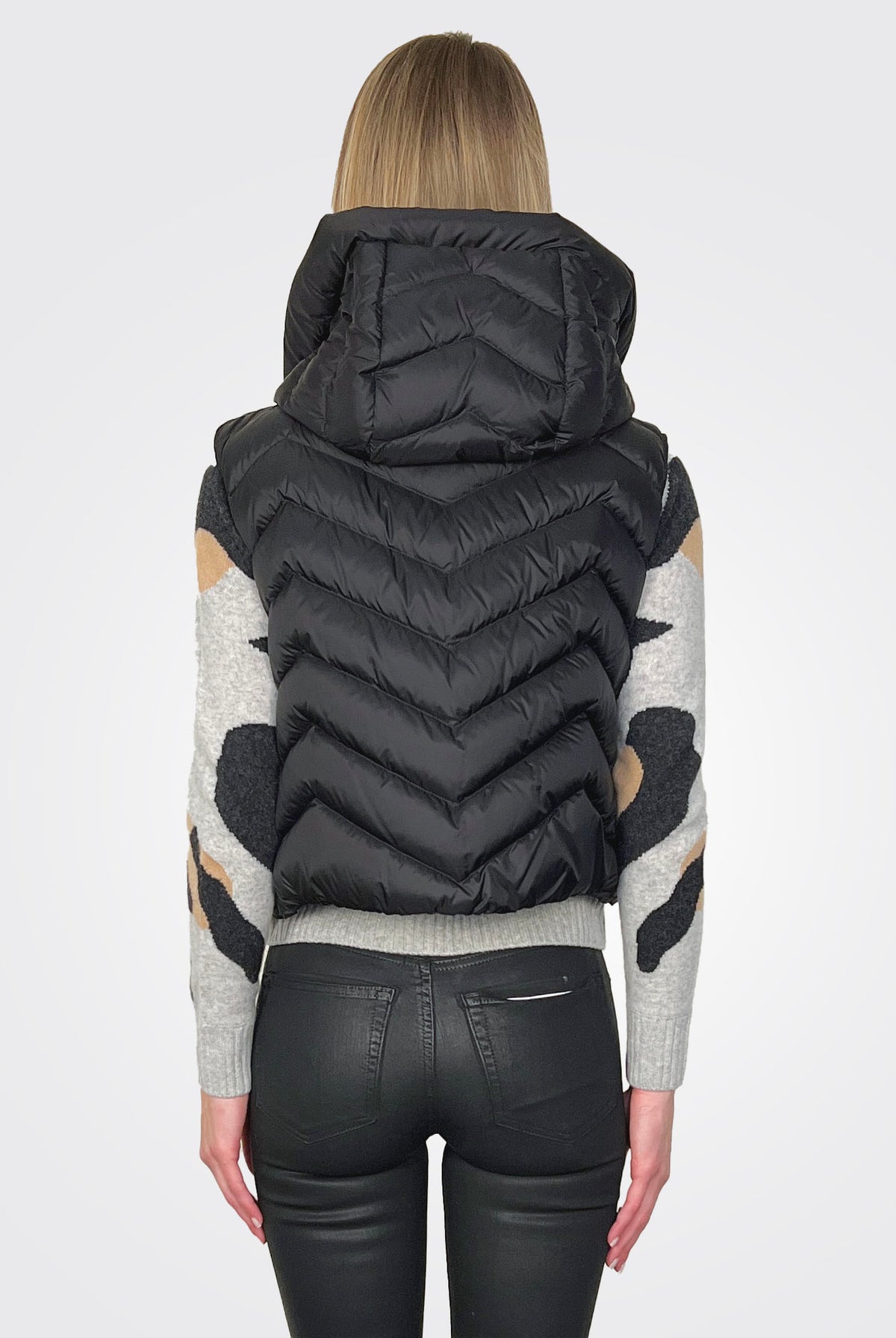 Puffer Hooded Vest - Black by Seventy Venezia — view 3