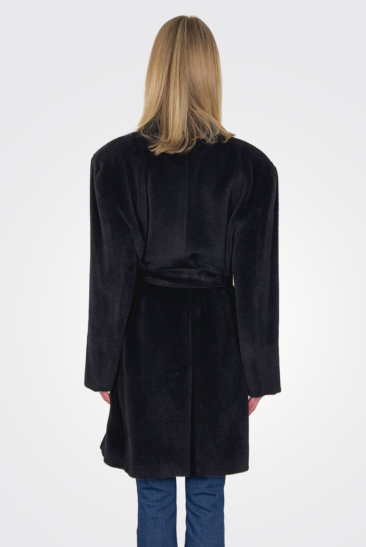 Eolico Belted Wrap Coat - Black by Marella — view 3